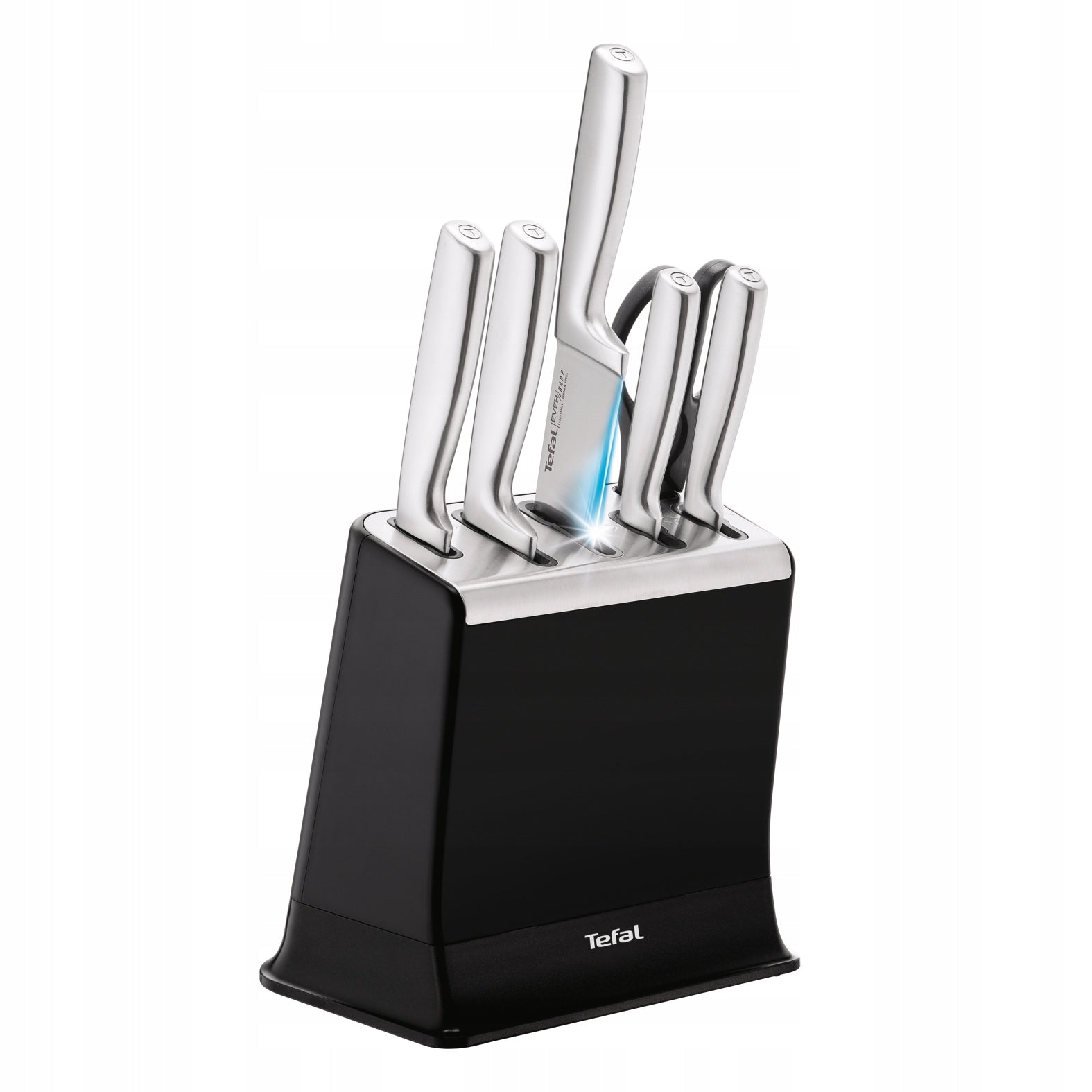 Stainless steel knives TEFAL EverSharp Pro block sharpener +scissors 7el. Packaging status original