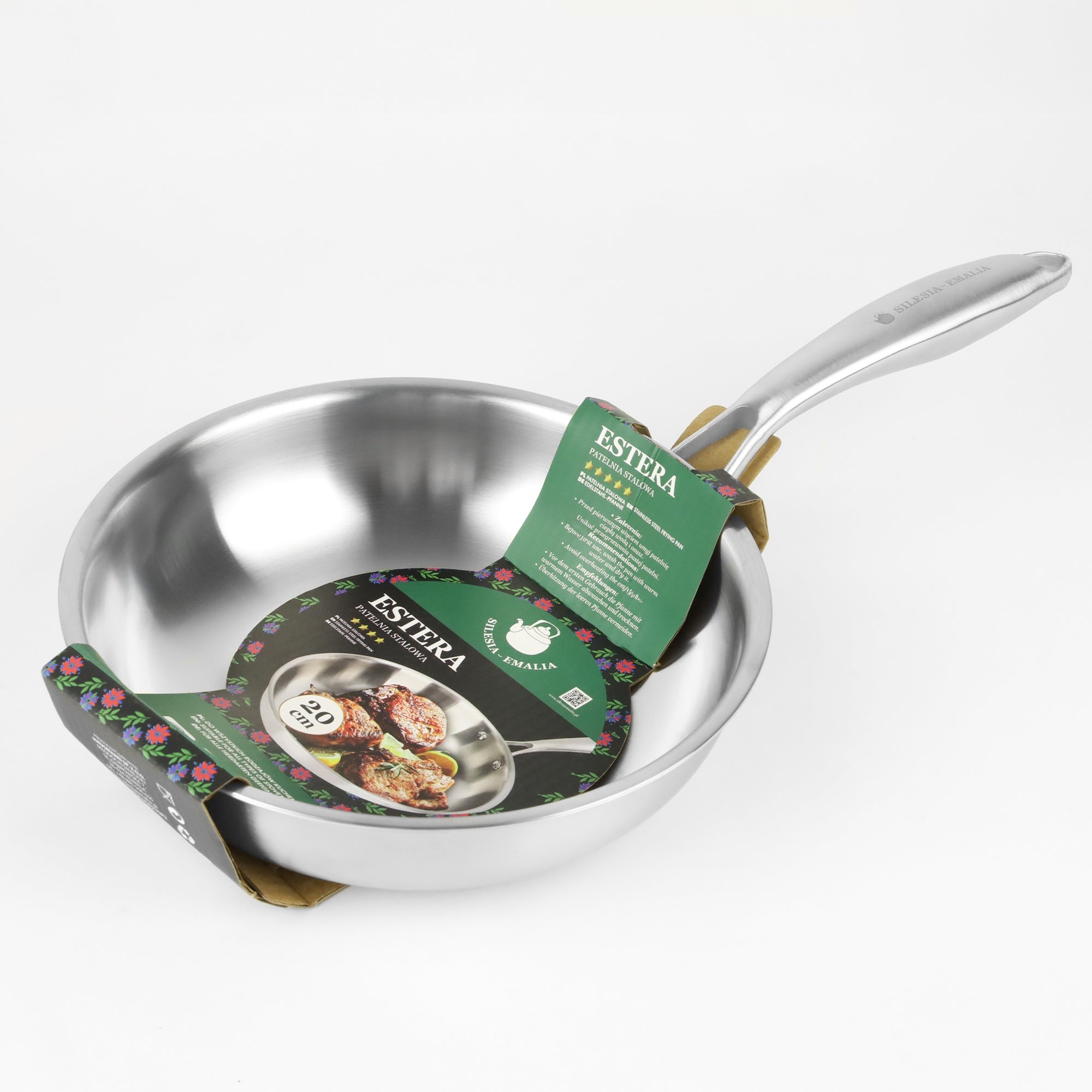 Stainless steel pan ESTERA 20cm INDUCTION TRADITIONAL STEEL GAS Manufacturer code 5905155034212