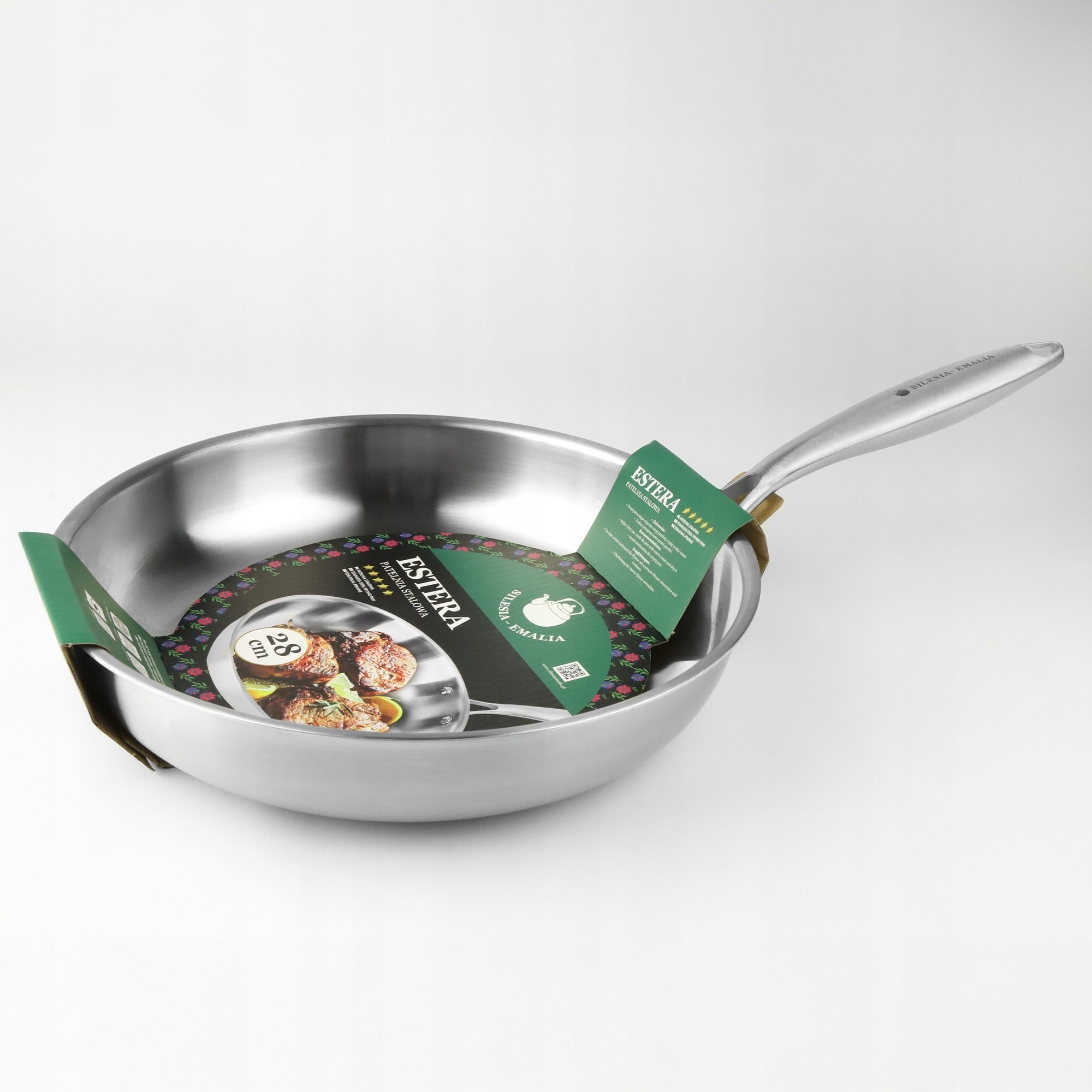 Stainless steel pan ESTERA 28cm INDUCTION TRADITIONAL STEEL GAS Manufacturer code 5905155034236