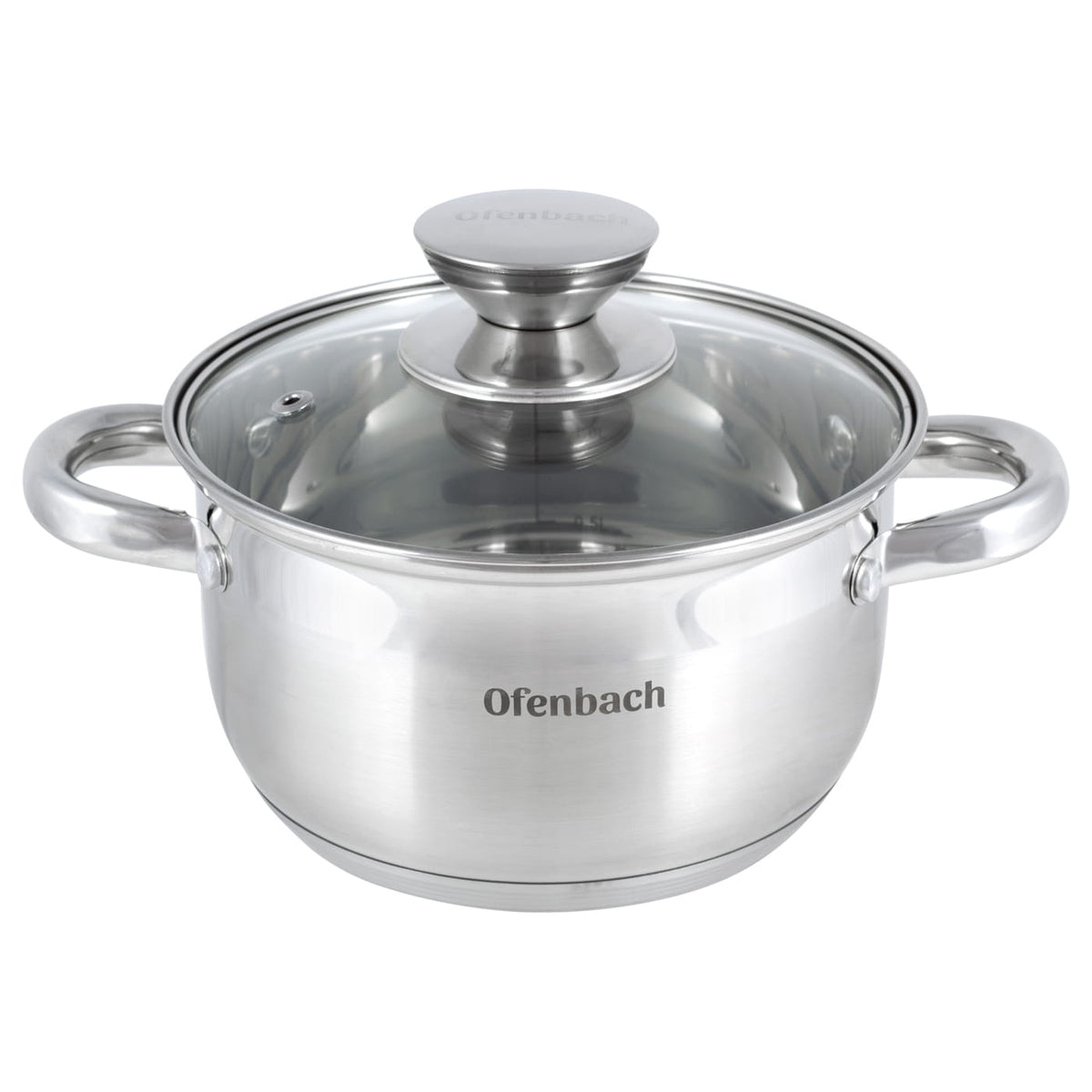 Stainless steel pot with lid 1.5L induction gas OFENBACH