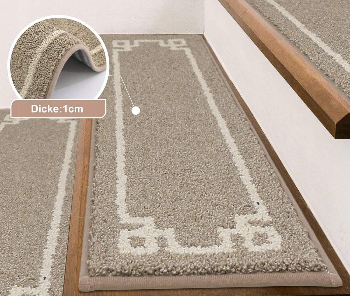 Stair Mats 4 Pcs Self-Adhesive Non-Slip Beige 22x70 cm BEQHAUSE Brand no brand