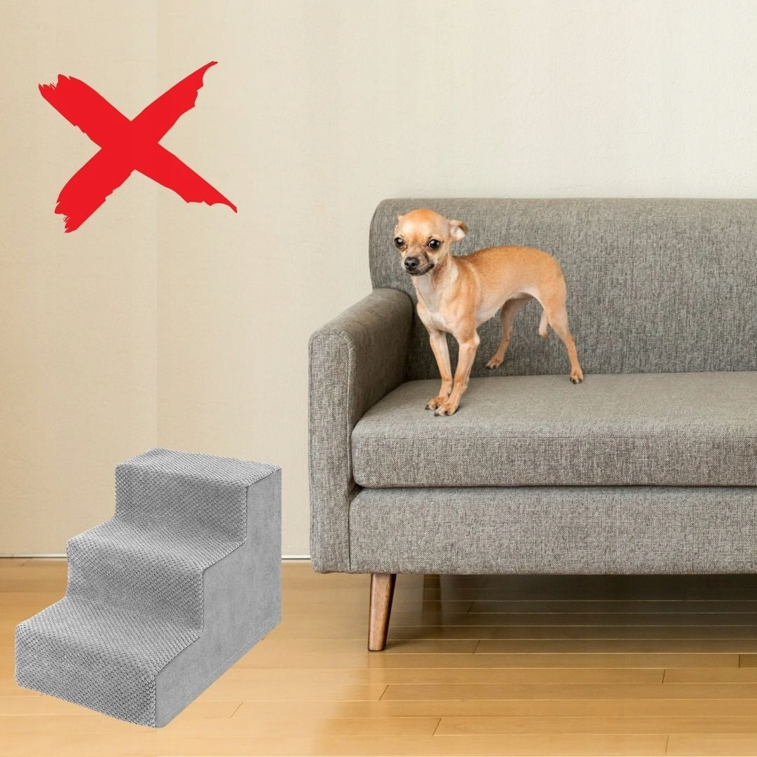 Stairs Dog Stairs Ramp Bed Platform 3 Degrees 35cm Stable Manufacturer code WG-Schodki-jasny-szary-M