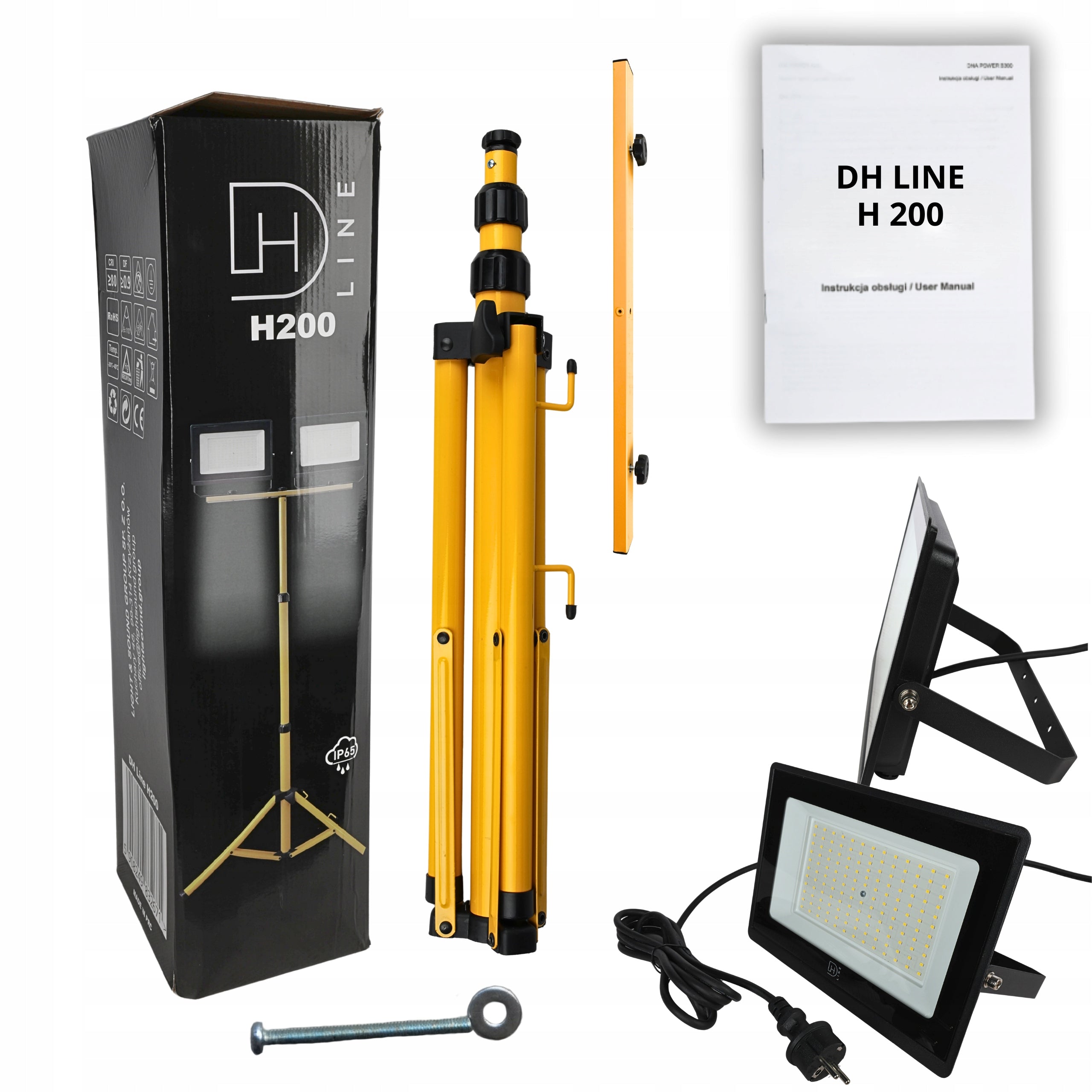Stand Tripod 200W LED Floodlight Work Lamp Halogen Construction 2x 100W Brand no brand