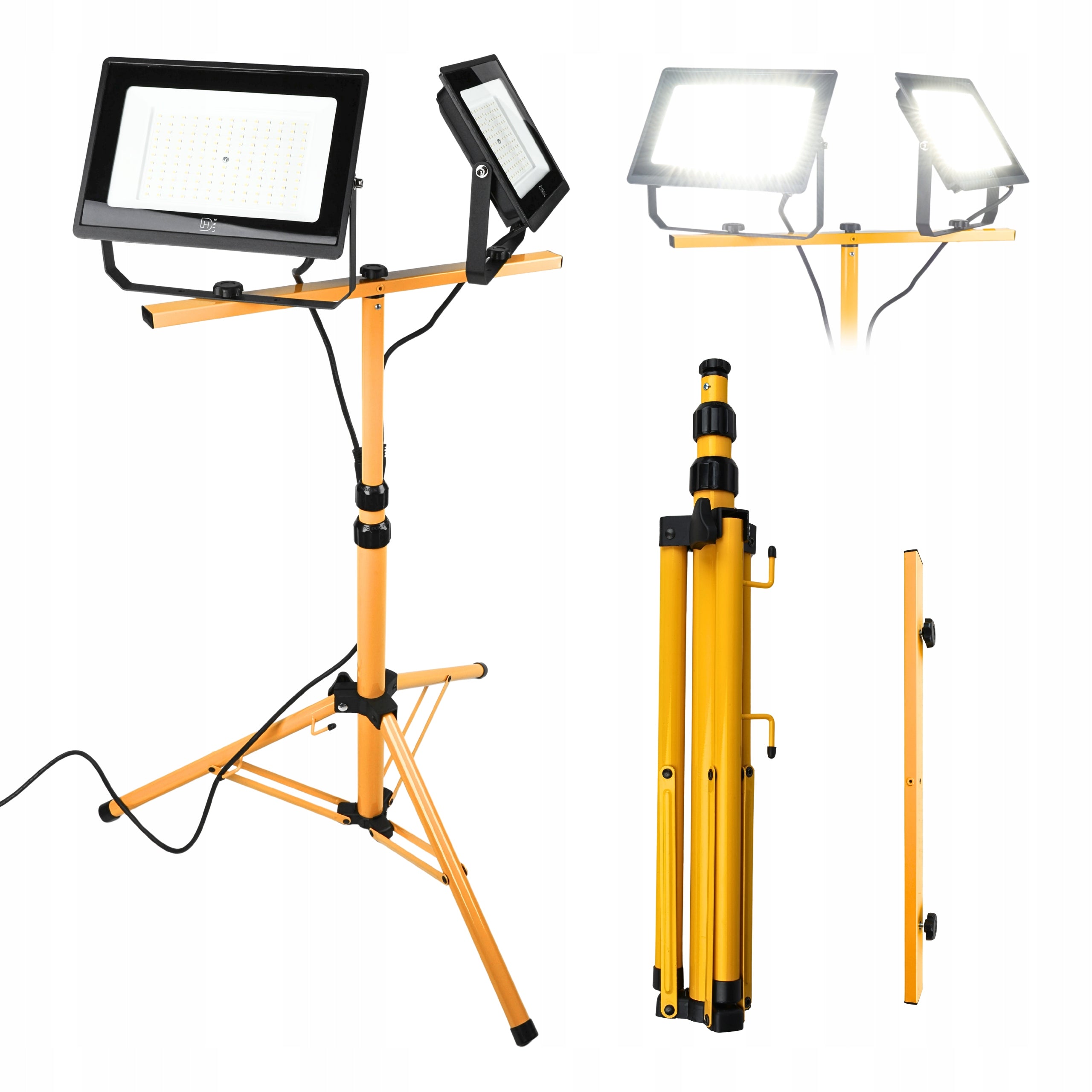 Stand Tripod 200W LED Floodlight Work Lamp Halogen Construction 2x 100W Color temperature 6500 K