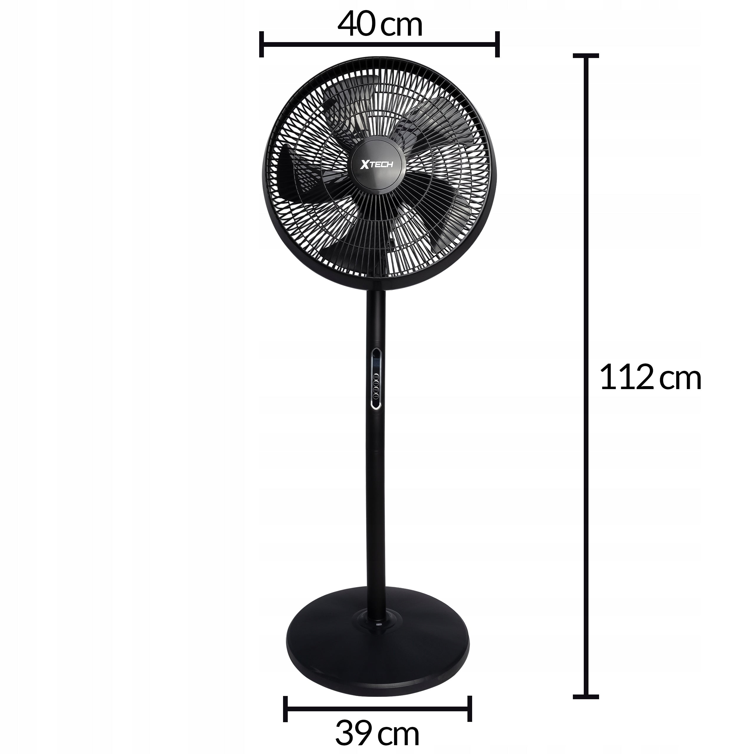 Standing Fan Quiet Strong 5 Shoulders Black Floor Windmill Home Office Brand Xtech