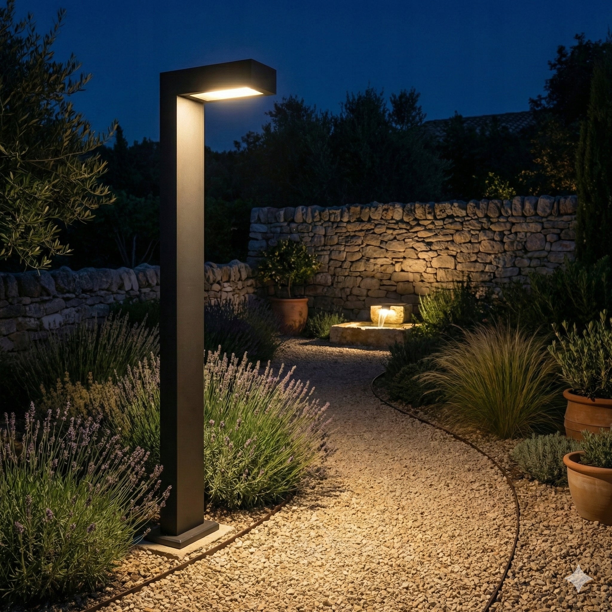Standing Lamp Garden POST 60cm Outdoor GX53 LED Black Collection Hebin