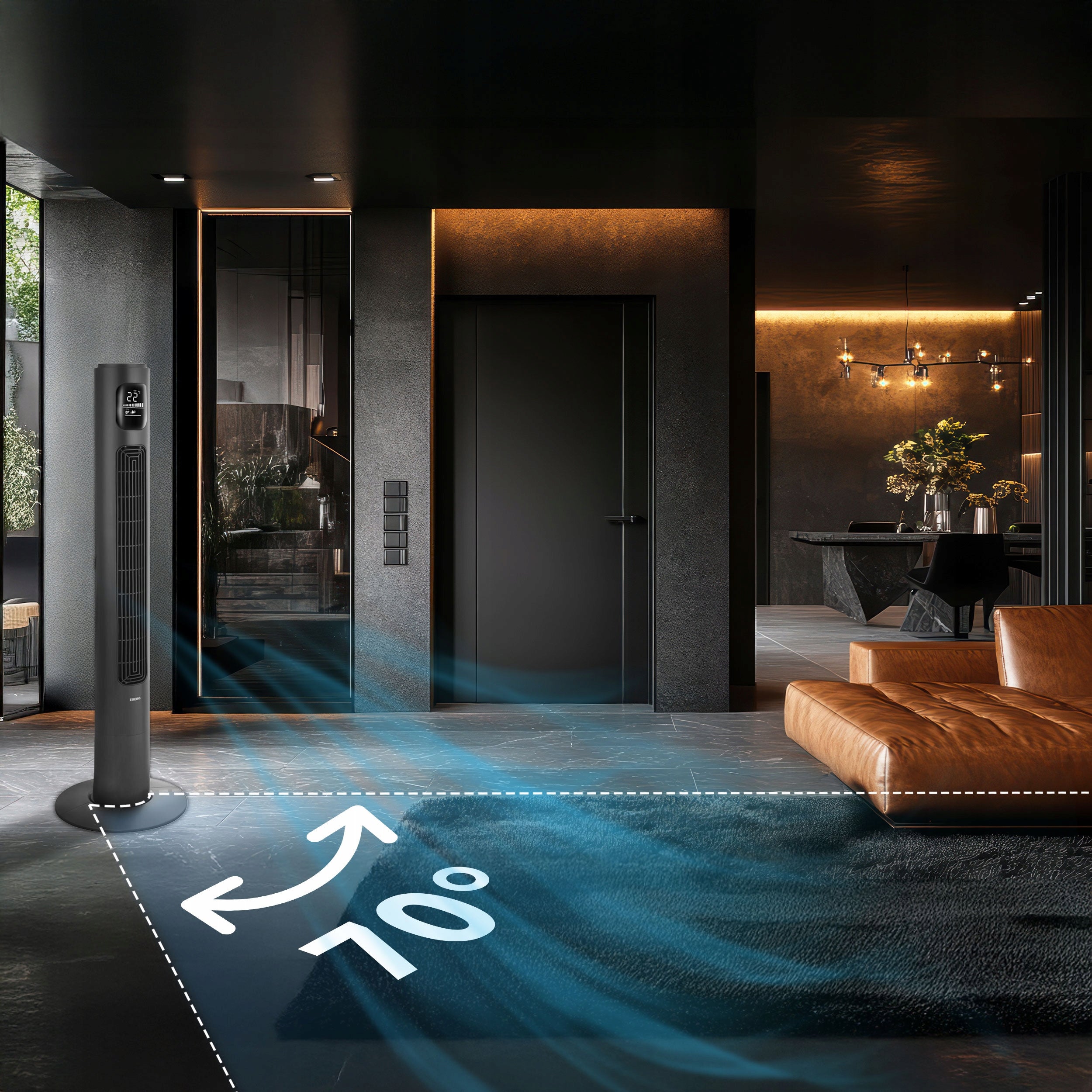 Standing column fan LYNGO quiet floor 117cm ionization +AROMA Fan type column