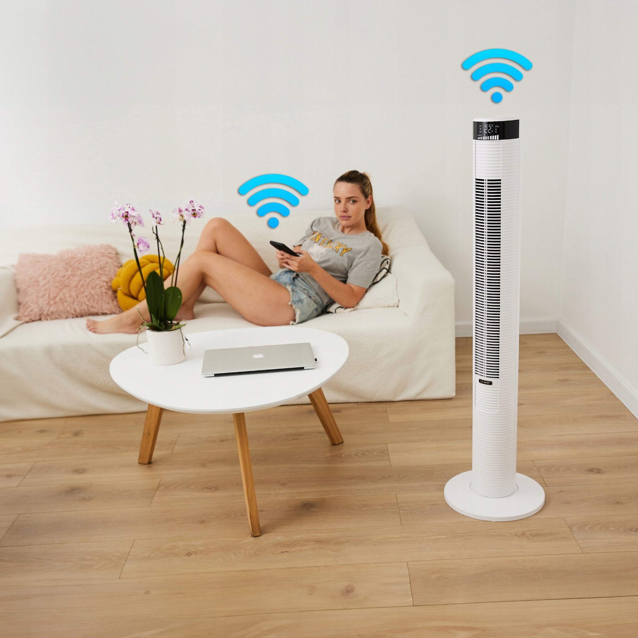 Standing column fan Silent Yoer +10m Range 4 modes Ionization AROMA Brand Yoer