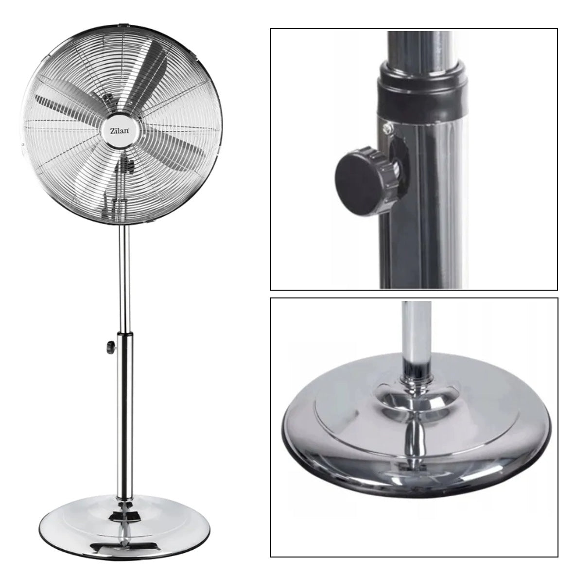 Standing fan Zilan Nickel - 50W | Floor fan with oscillation Manufacturer code ZLN1112