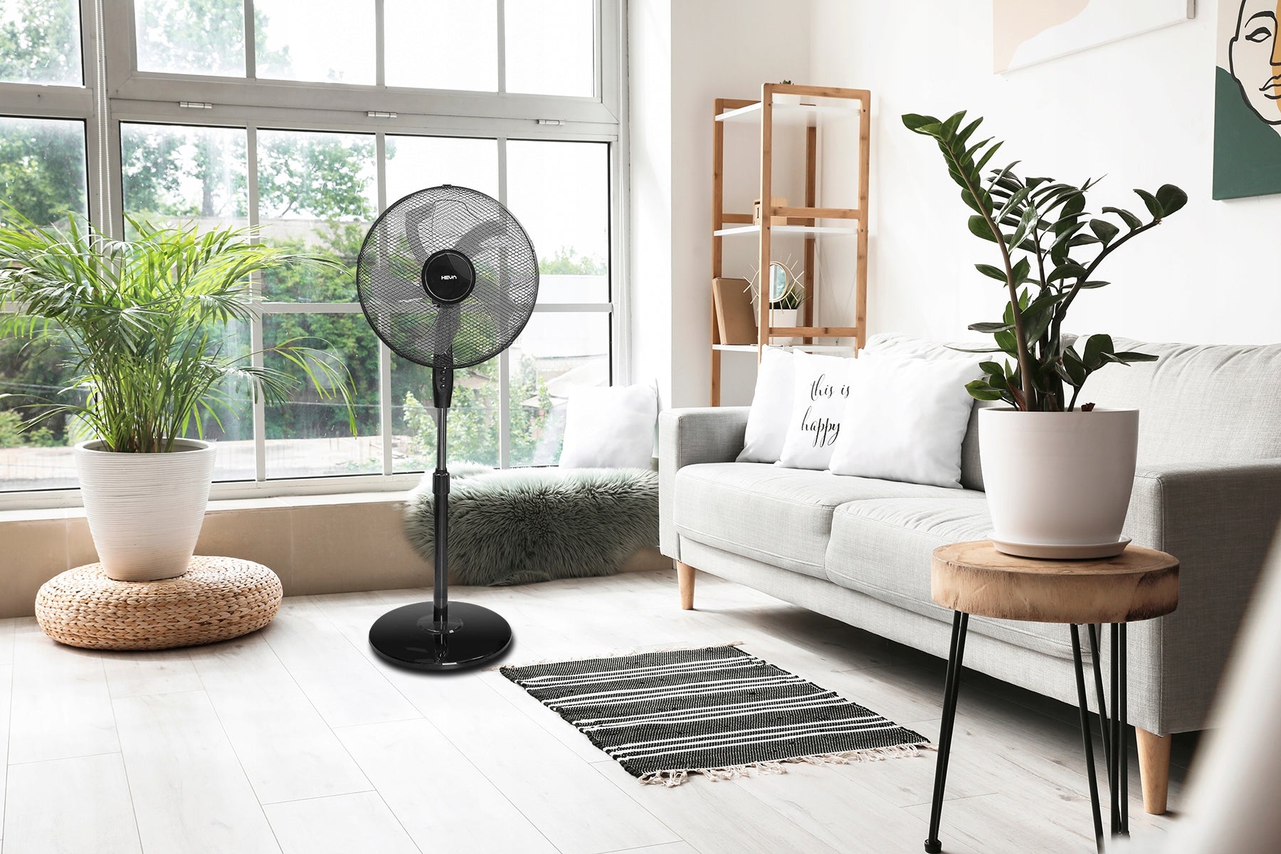 Standing fan floor fan HEVA NOA powerful quiet 5 blades 120cm Fan type floor