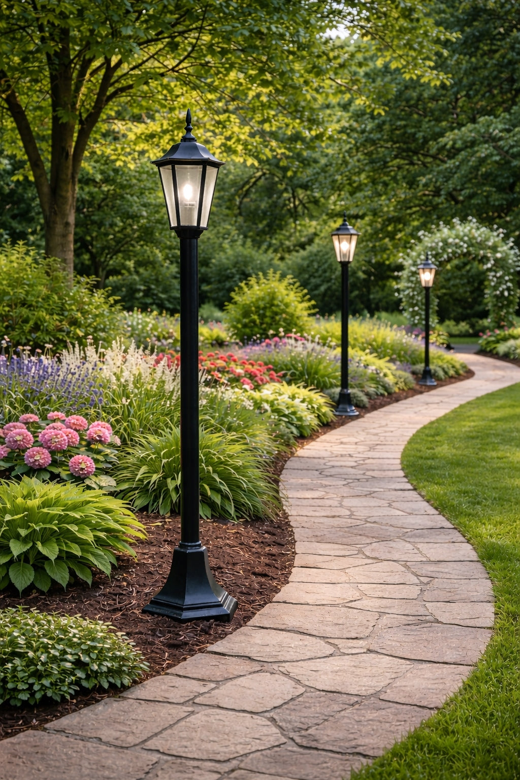 Standing garden lamp Post Lantern E27 LED 110 cm Retro Product height 110 cm