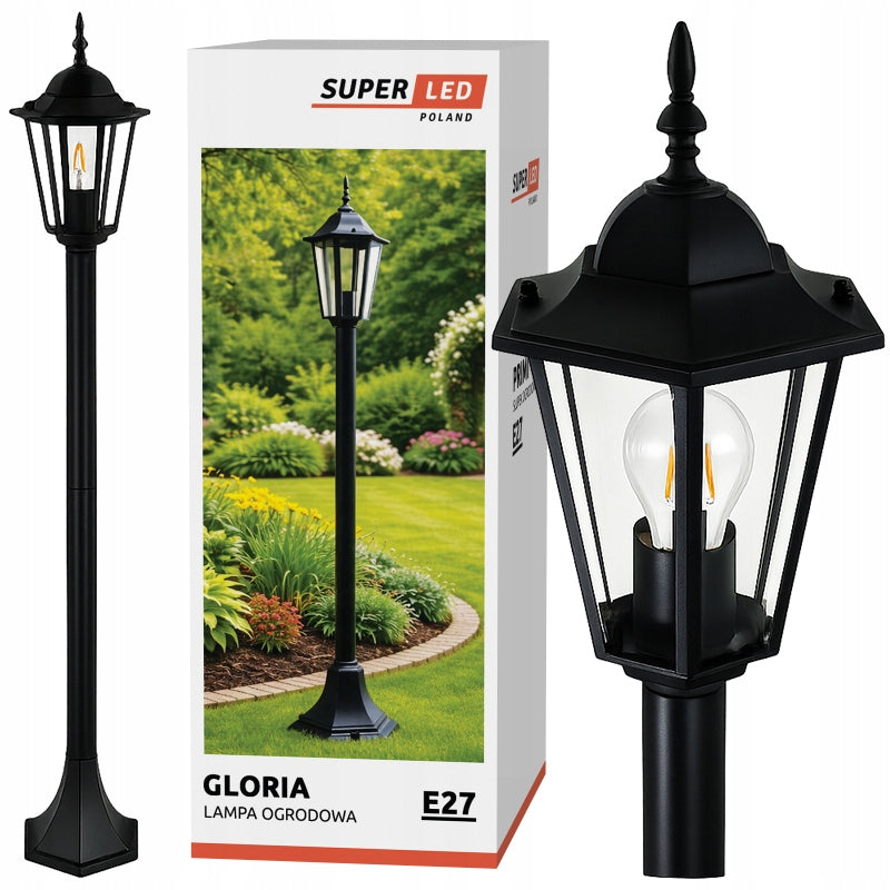 Standing garden lamp Post Lantern E27 LED 110 cm Retro