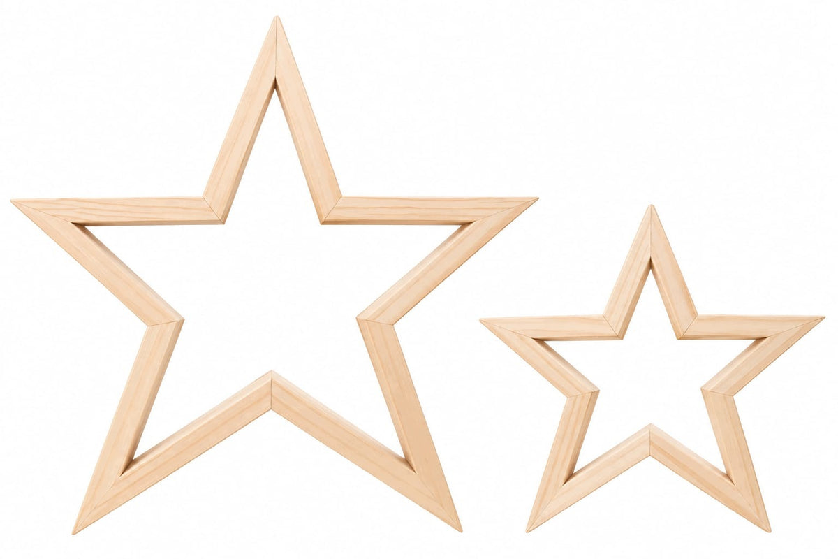 Star Wooden Base 36cm WHOLE FOLDED READY STABLE, For Christmas Ornament Packaging status original