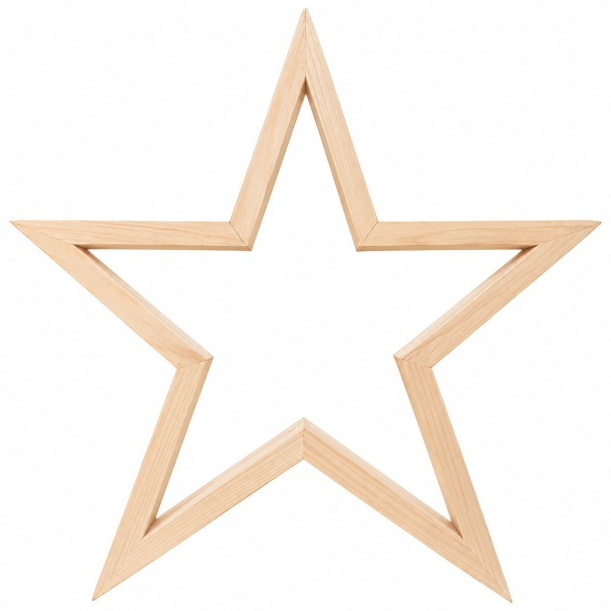 Star Wooden Base 36cm WHOLE FOLDED READY STABLE, For Christmas Ornament