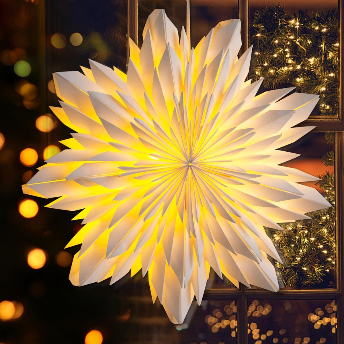 Star of Bethlehem Christmas Glowing LED 3D-WHITE - 60 cm