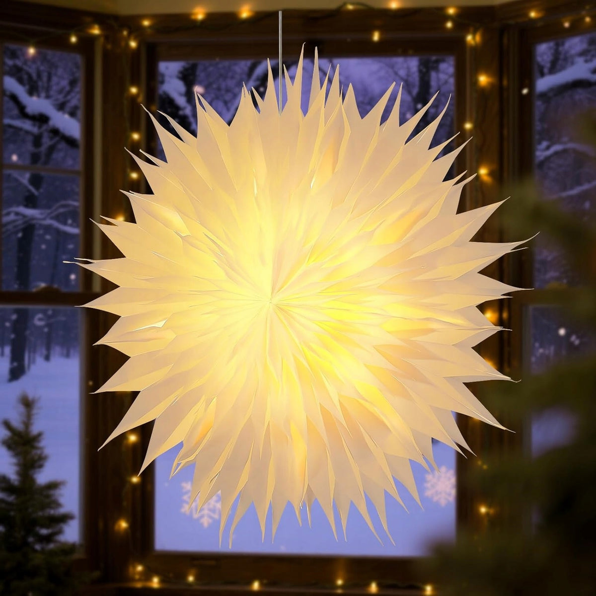 Star of Bethlehem Christmas Glowing LED 3D-WHITE / RED-60 cm