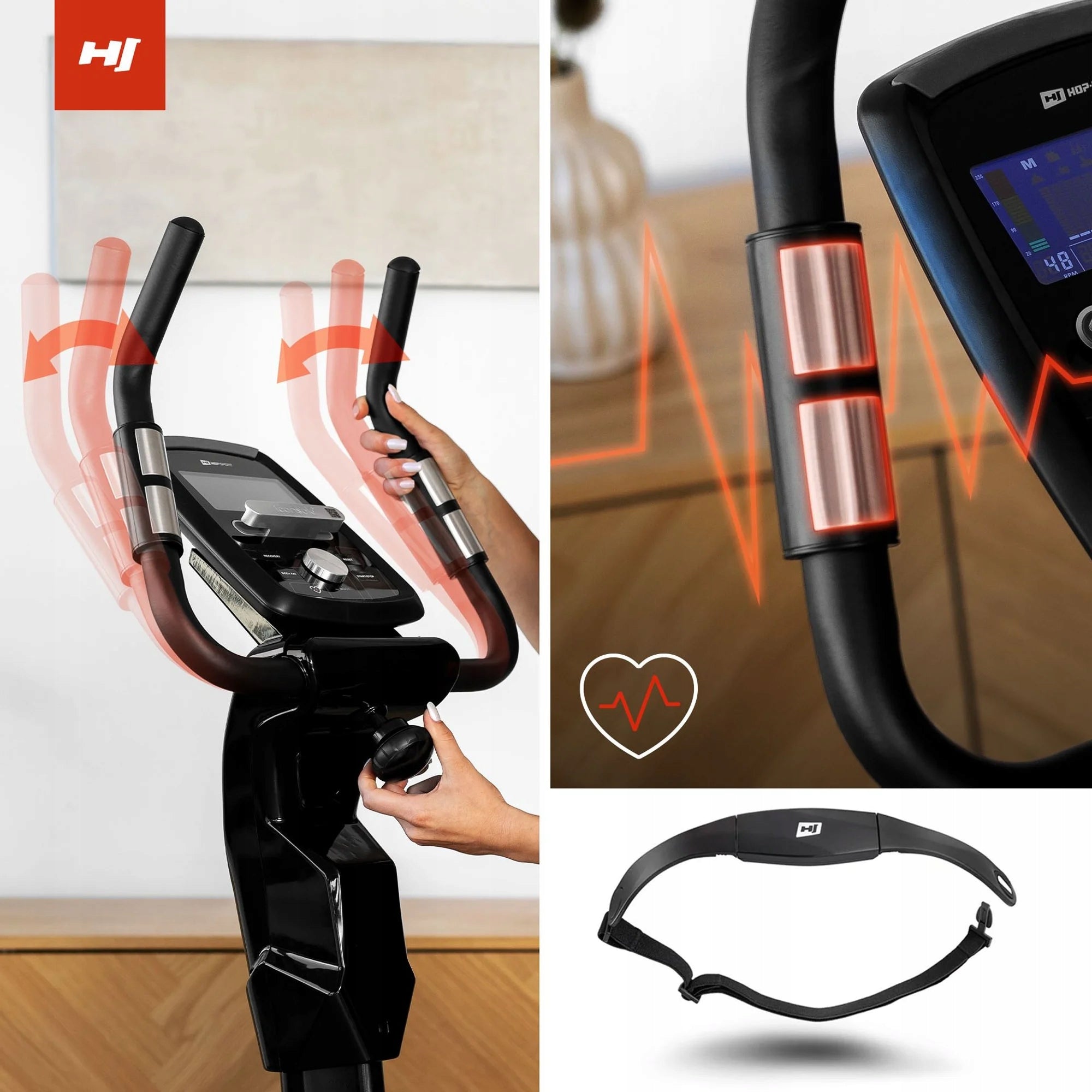 Stationary Bike Electromagnetic Training Bike with Applications Brand Hop-Sport