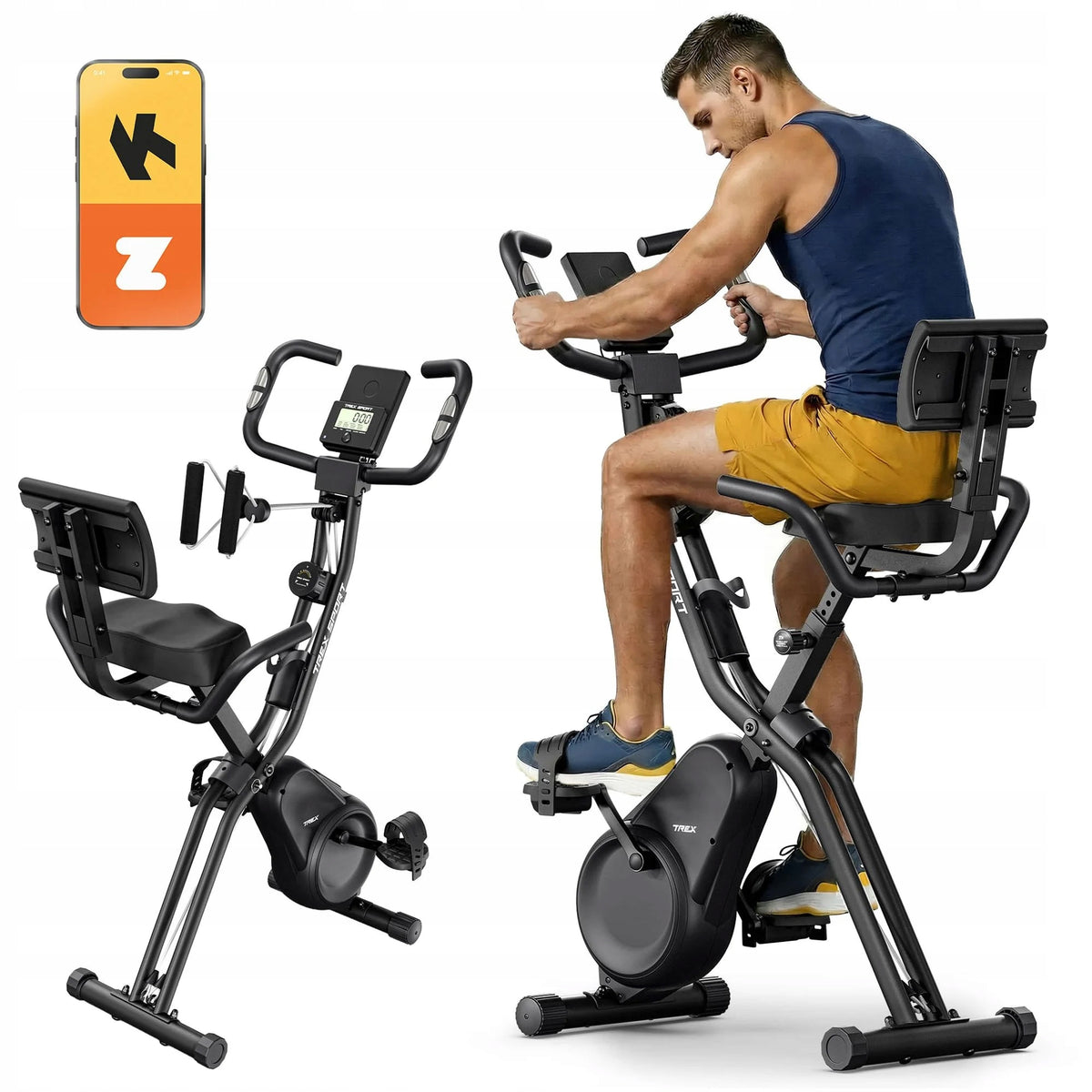 Stationary Bike Folding for Exercise Training up to 120kg TRIBER Trex Sport