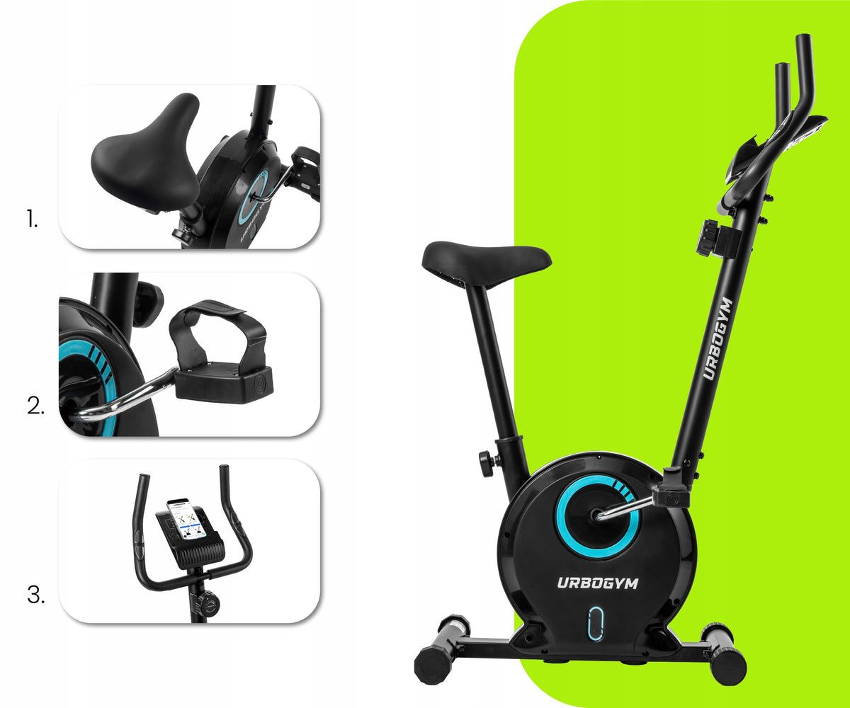 Stationary Exercise Bike Magnetic Mini Home Bike URBOGYM BAY BLUE Brand Urbogym