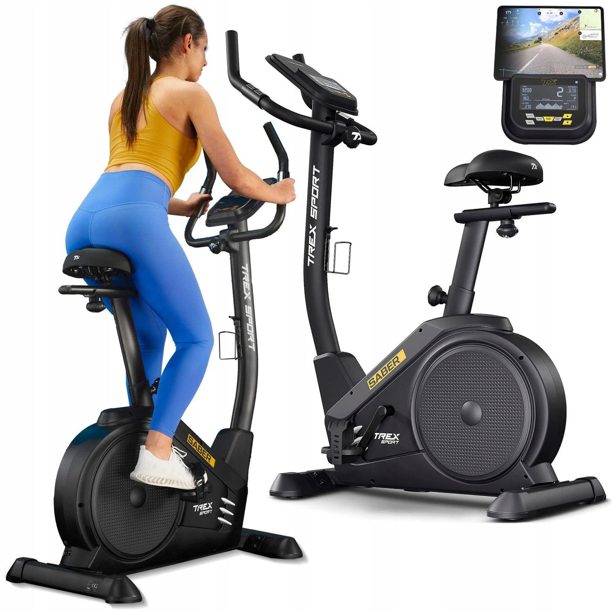 Stationary bike home exercise bike LCD SABER Trex Sport