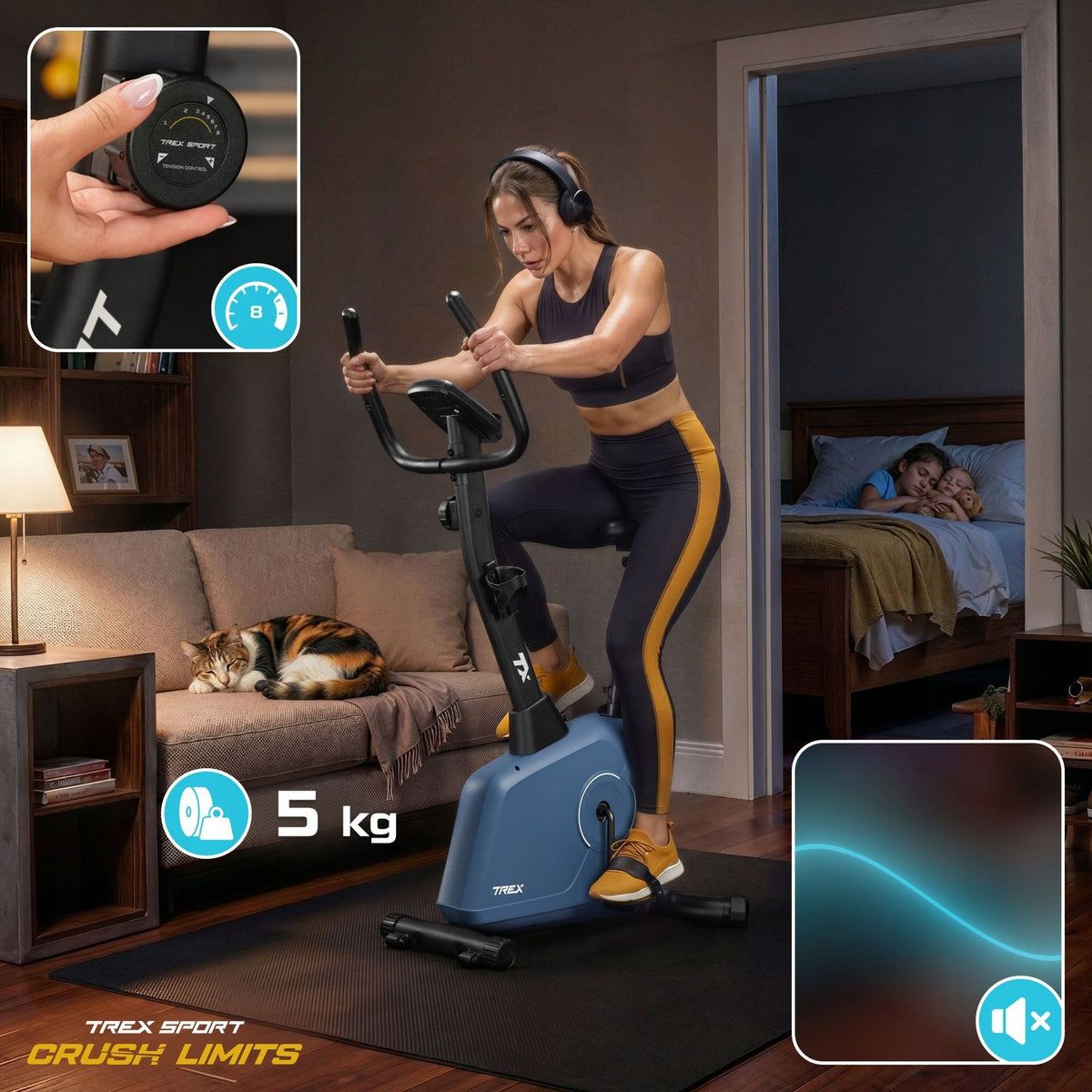 Stationary bike magnetic exercise bike home fitness Trex Sport Brand Trex Sport
