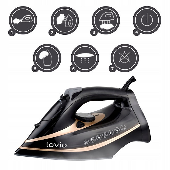Steam Iron Ceramic Vertical STRONG HAND ANTI DRIP ANTI CALC 240g/min Manufacturer code Żelazko parowe ręczne LVSA001