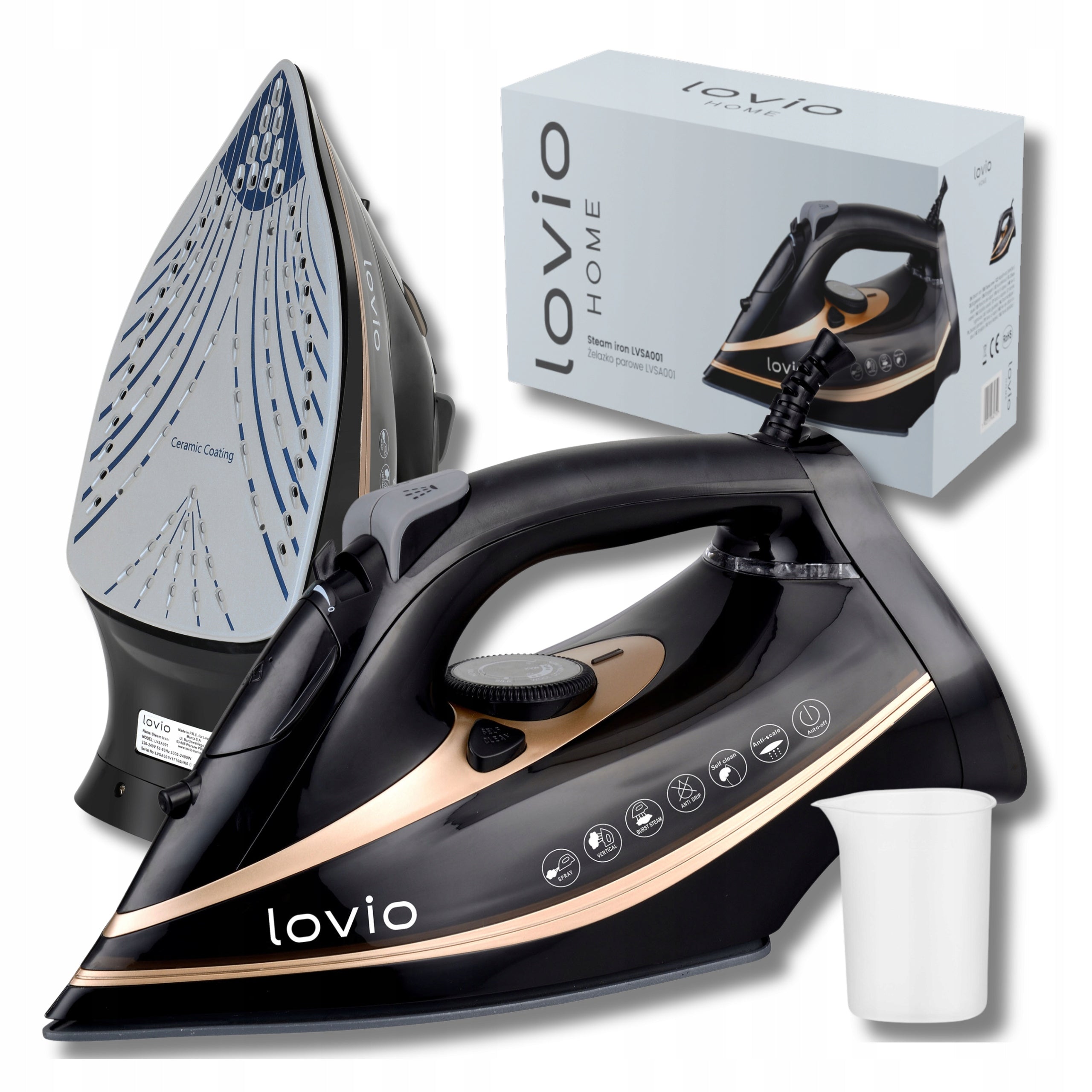 Steam Iron Ceramic Vertical STRONG HAND ANTI DRIP ANTI CALC 240g/min
