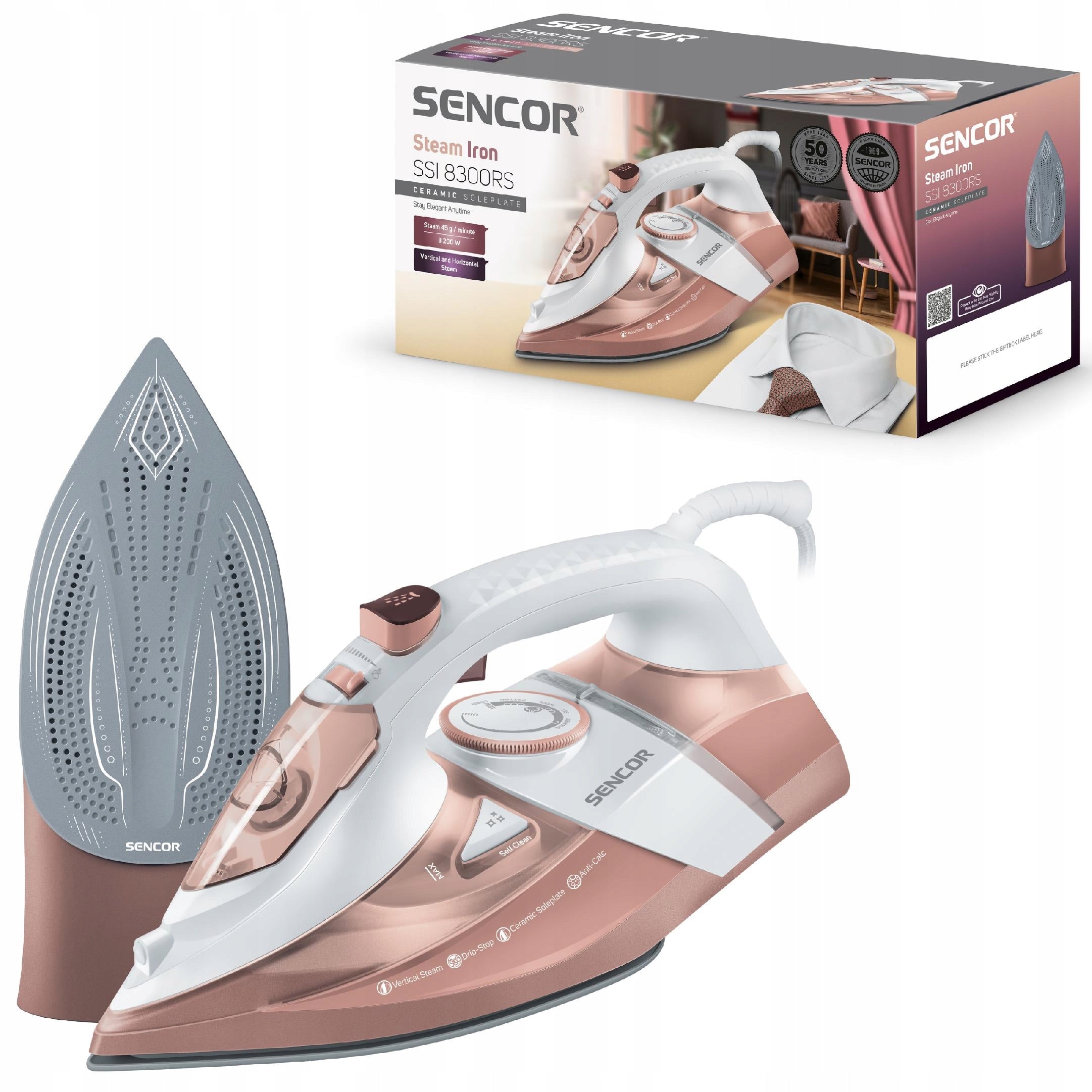Steam iron Sencor SSI 8300RS 350 ml 3200W Packaging status original