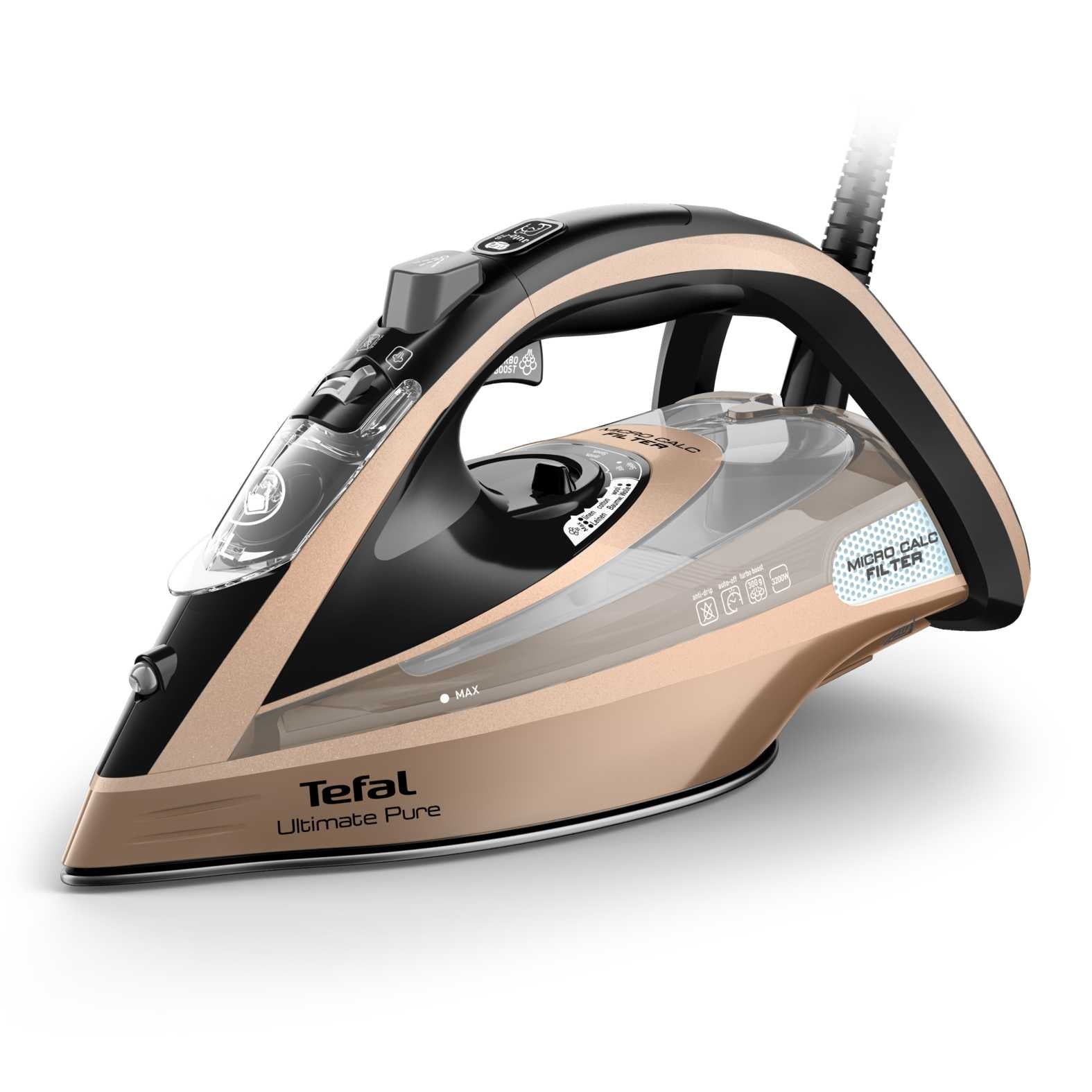Steam iron Tefal Ultimate Pure FV9852E0 3200W AirGlide Autoclean Packaging status original