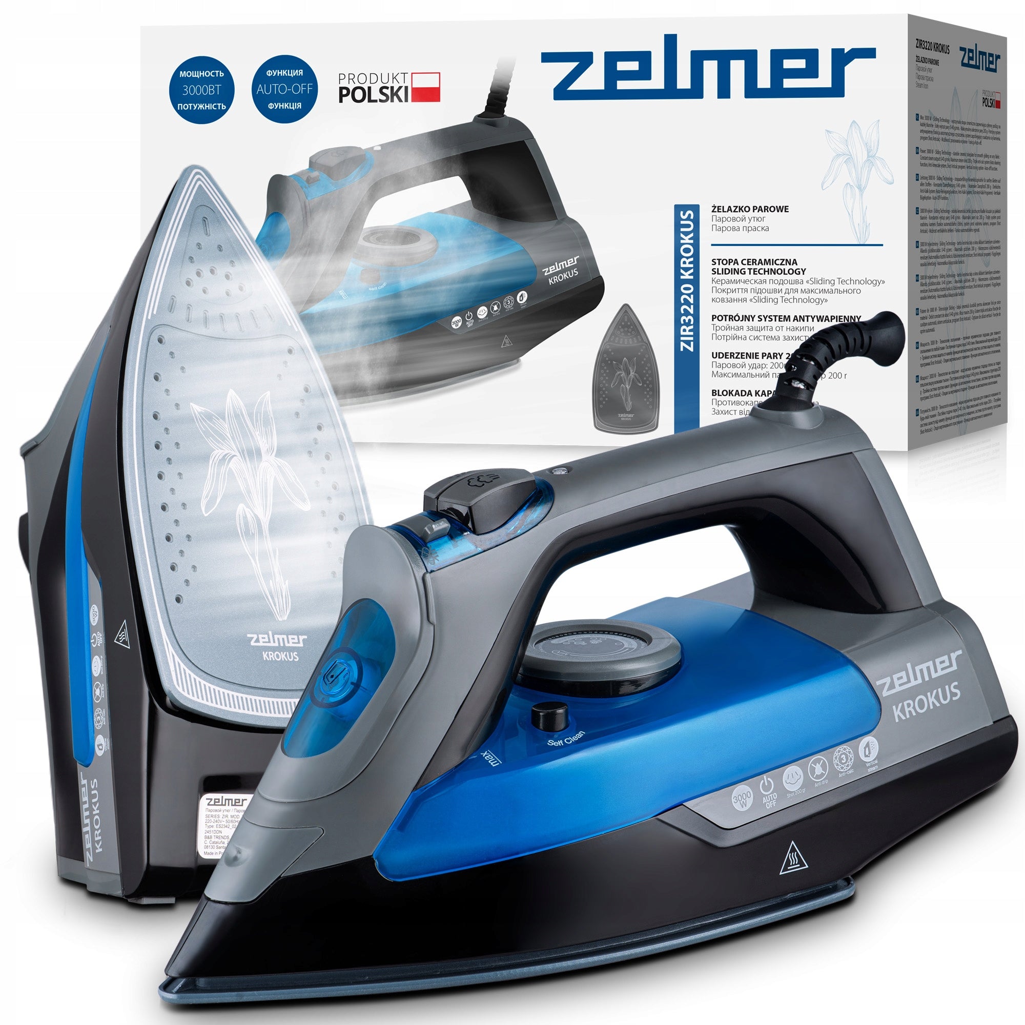 Steam iron Zelmer ZIR3220 Krokus Manufacturer code ZIR3220