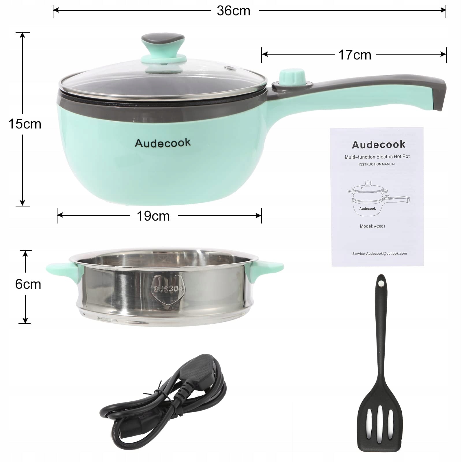 Steamer Audecook AC5001 1,5 l green 600 W Brand no brand