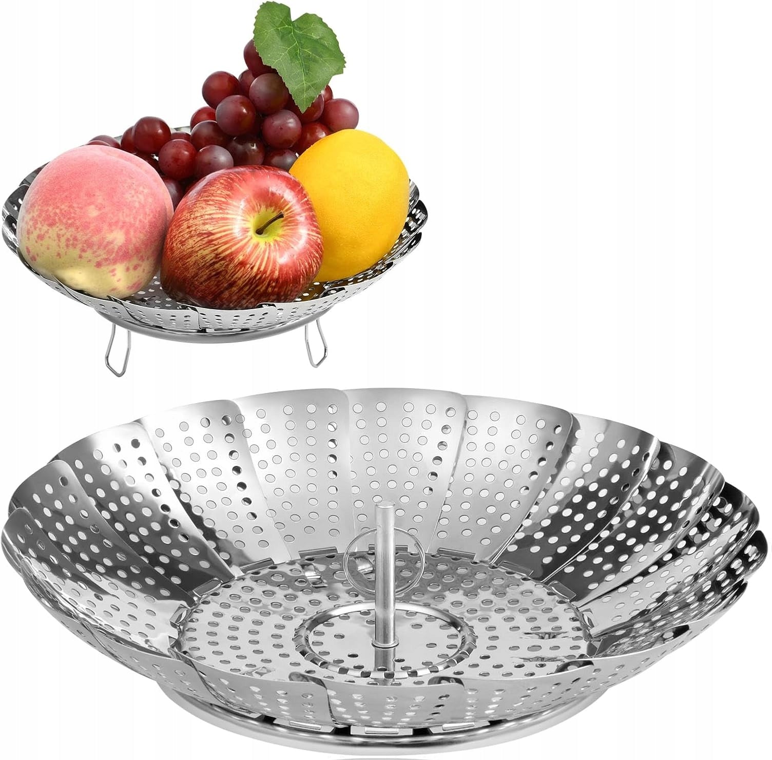 Steaming Basket Adjustable Folding Stainless Steel Universal