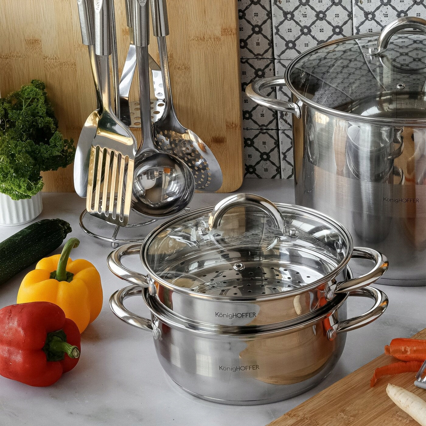 Steaming POT Induction GAS Steamer KonigHOFFER Faro 2,9L Brand Konighoffer