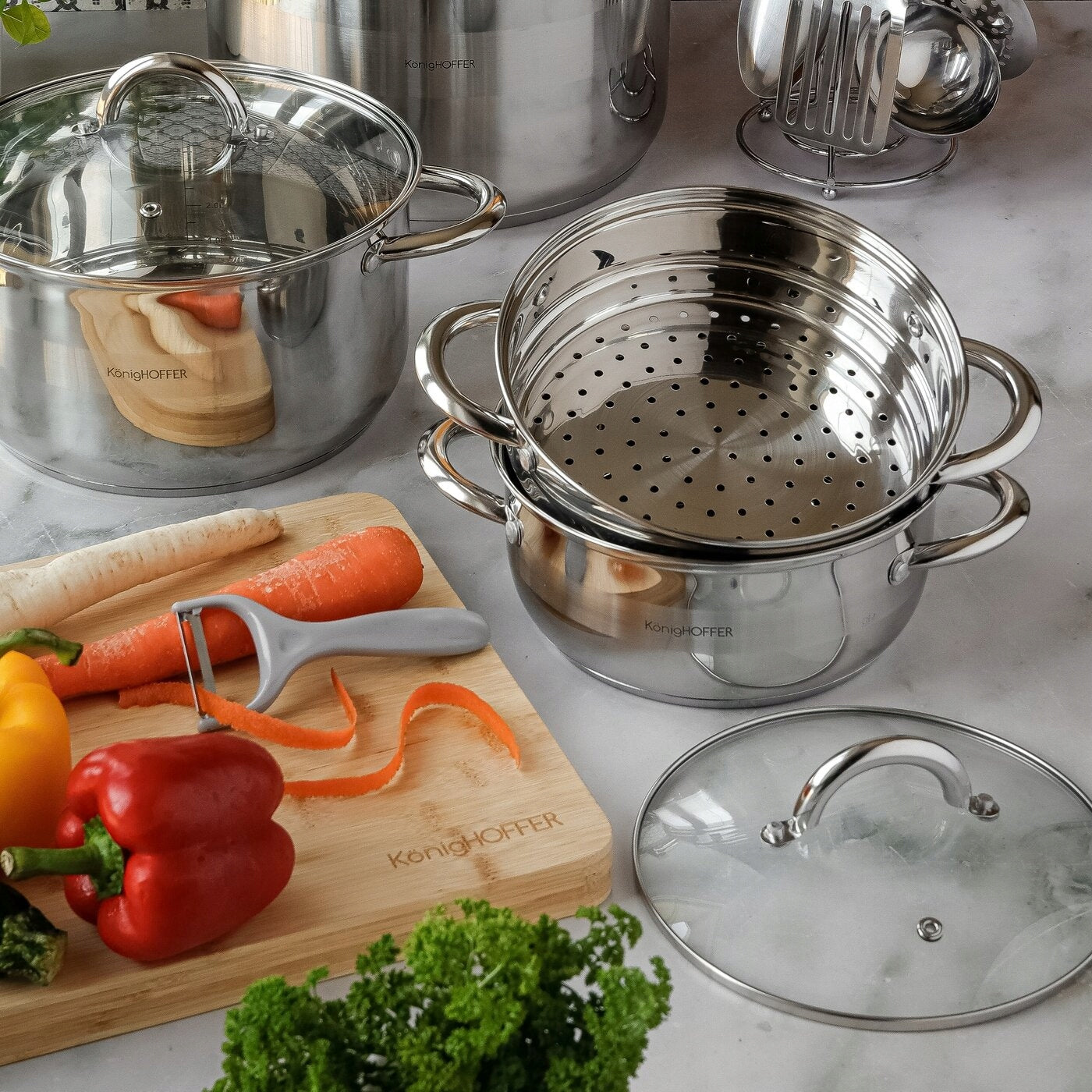 Steaming POT Induction GAS Steamer KonigHOFFER Faro 2,9L Packaging status original