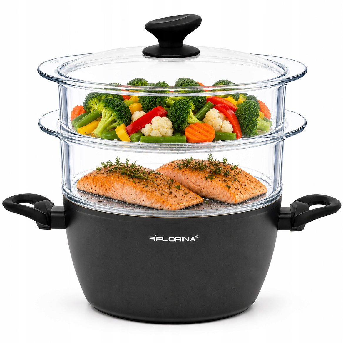 Steaming Pot Induction Steamer 2 Glass Sieves Cartridges AmVegan