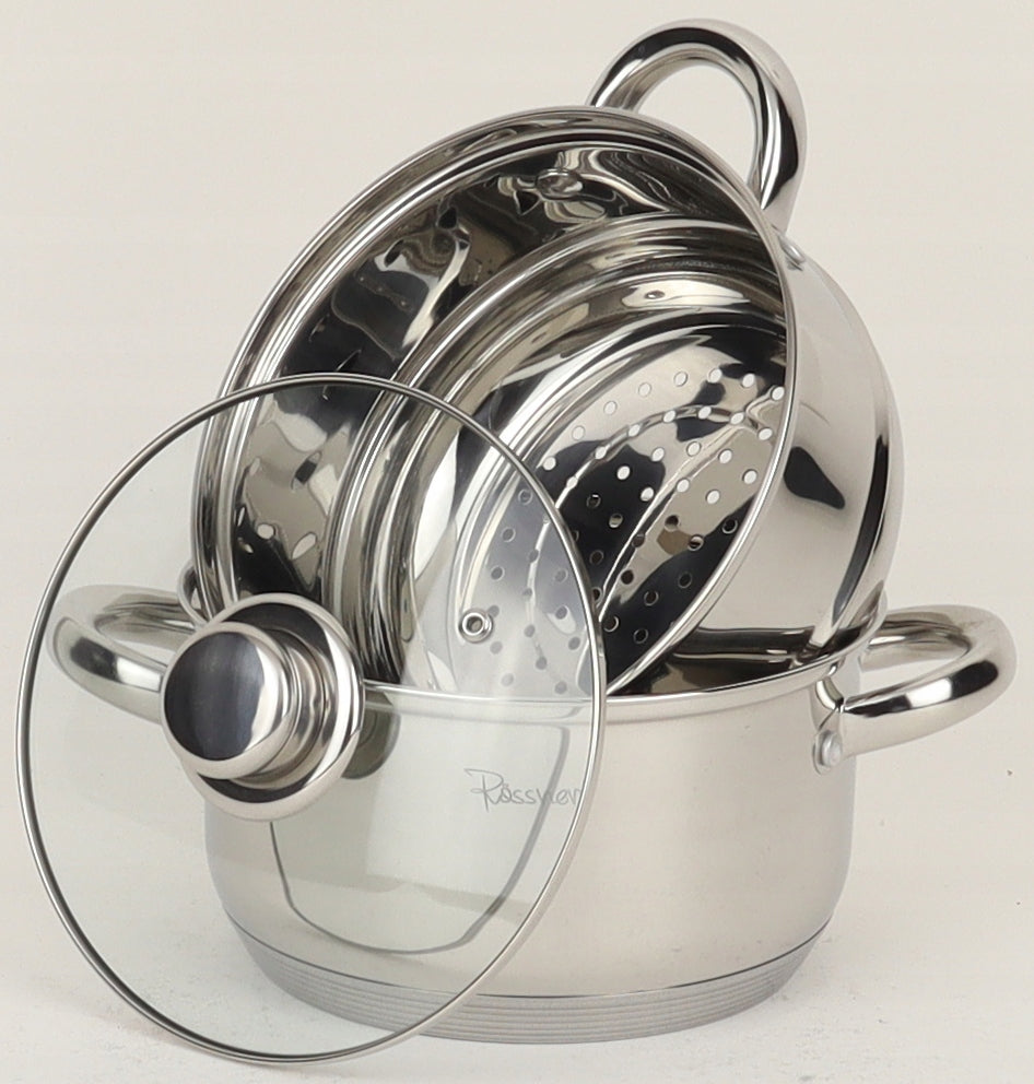 Steaming pot 22 cm 3 el steamer induction gas Brand Rossner Austria