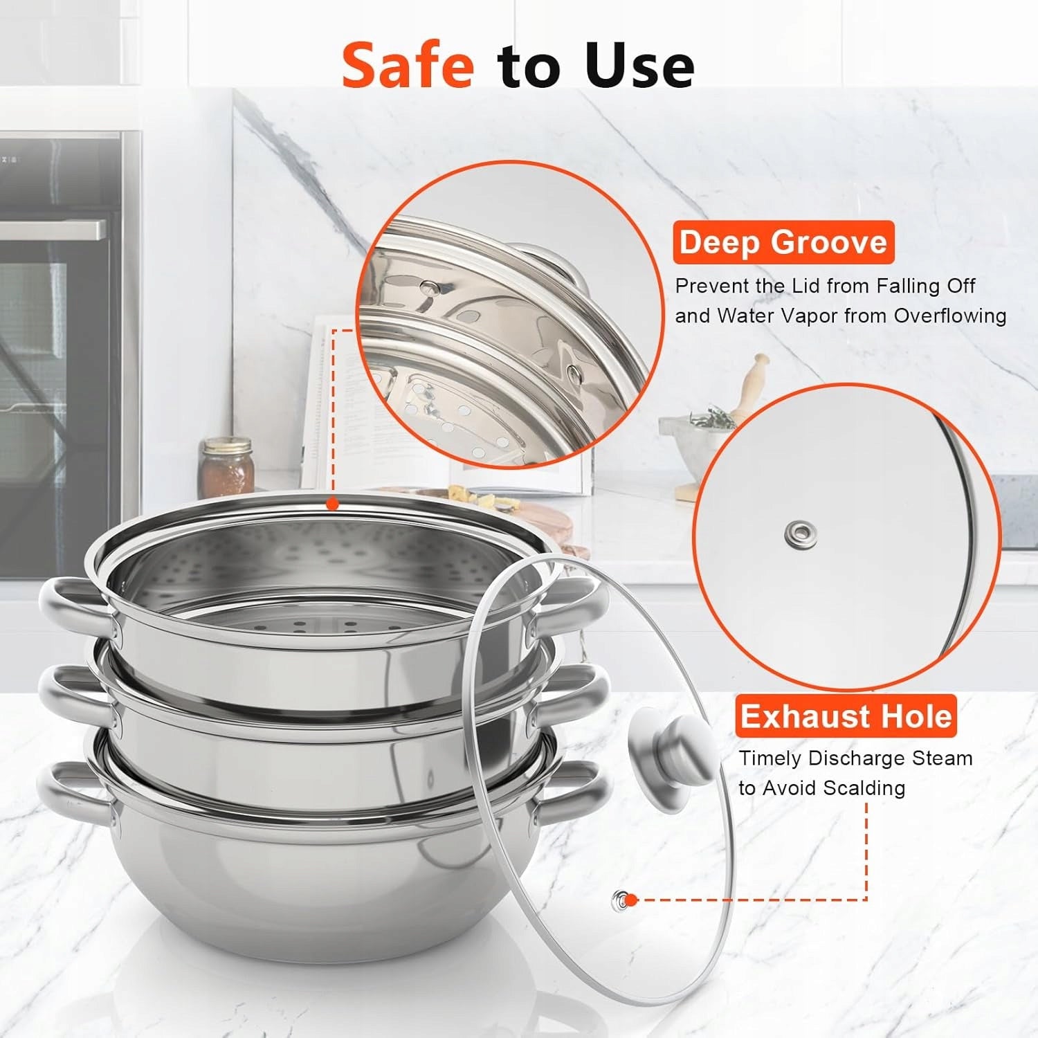 Steaming pot 3 level ,stainless steel EAN (GTIN) 3367305034435
