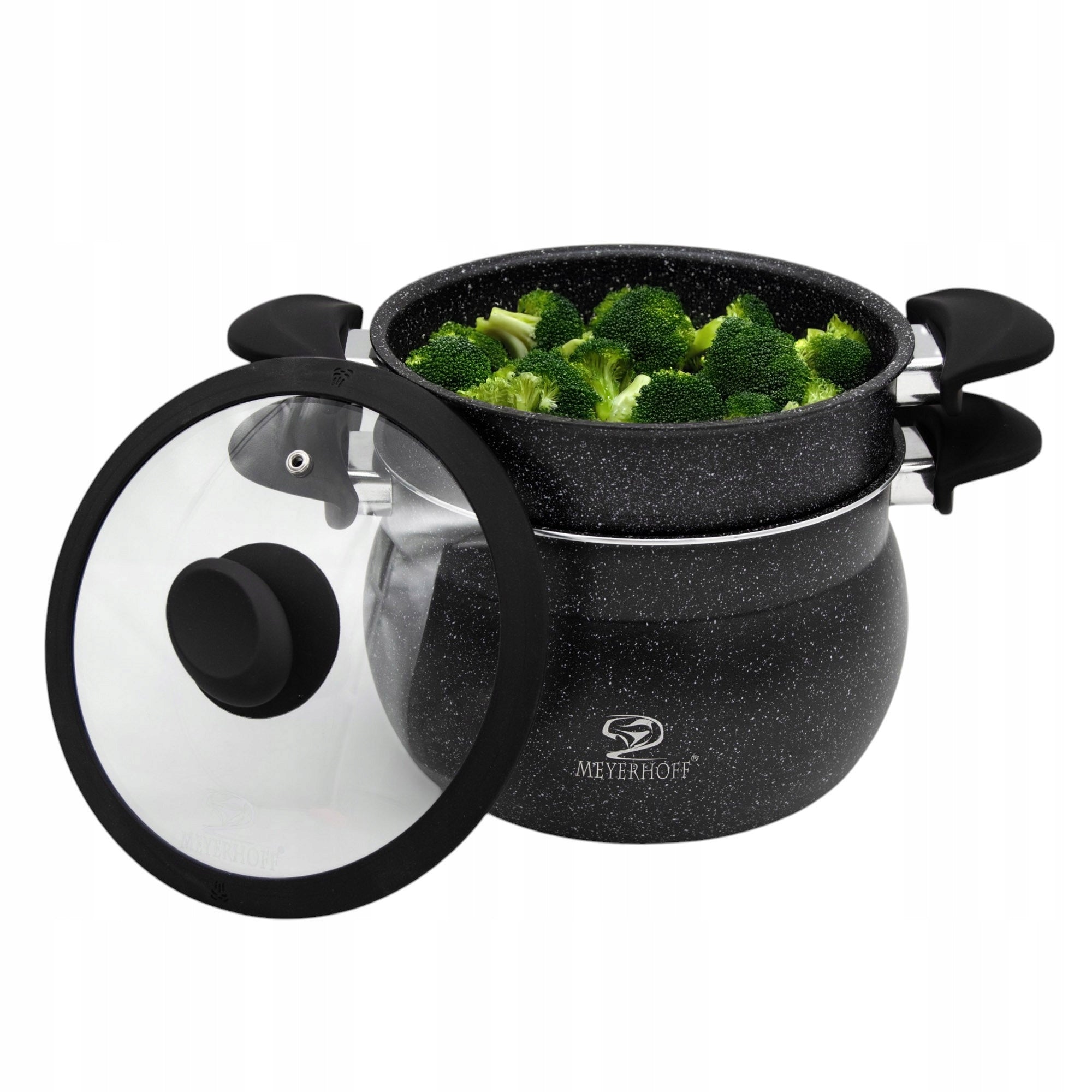 Steaming pot steamer 20cm 3 pieces 4,7L Marble Packaging status original