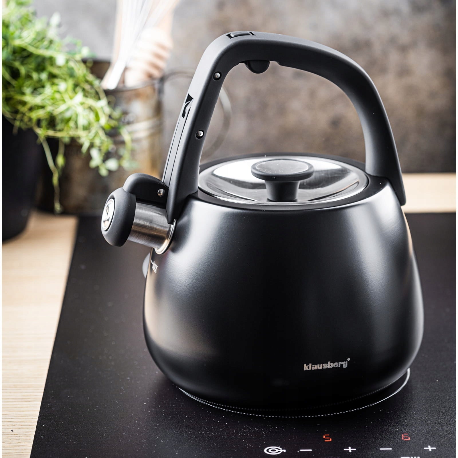 Steel Kettle 2.5L Gas Induction Black Matte KLAUSBERG KB-7774 EAN (GTIN) 5908287277748