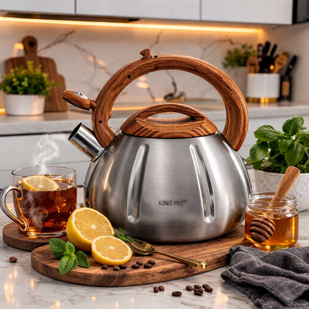 Steel Kettle with Whistle 3L Induction GAS 3291 Brand Kinghoff