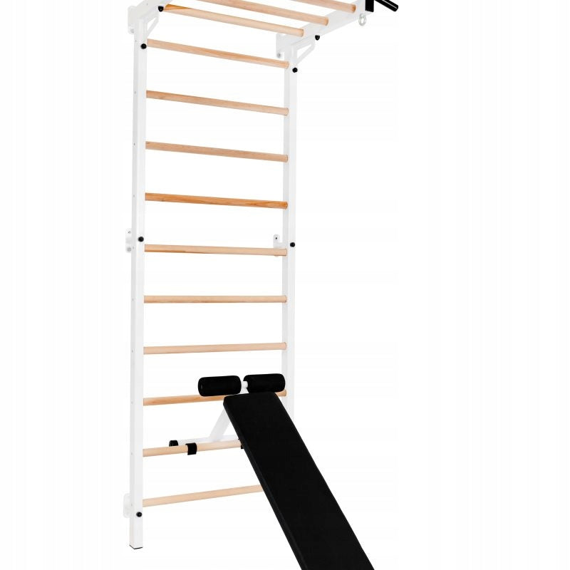 Steel Multifunctional Gymnastics Ladder Bench Handrails Home Gym Manufacturer code PELLTECH-POWERWOOD-BIALA-ZESTAW