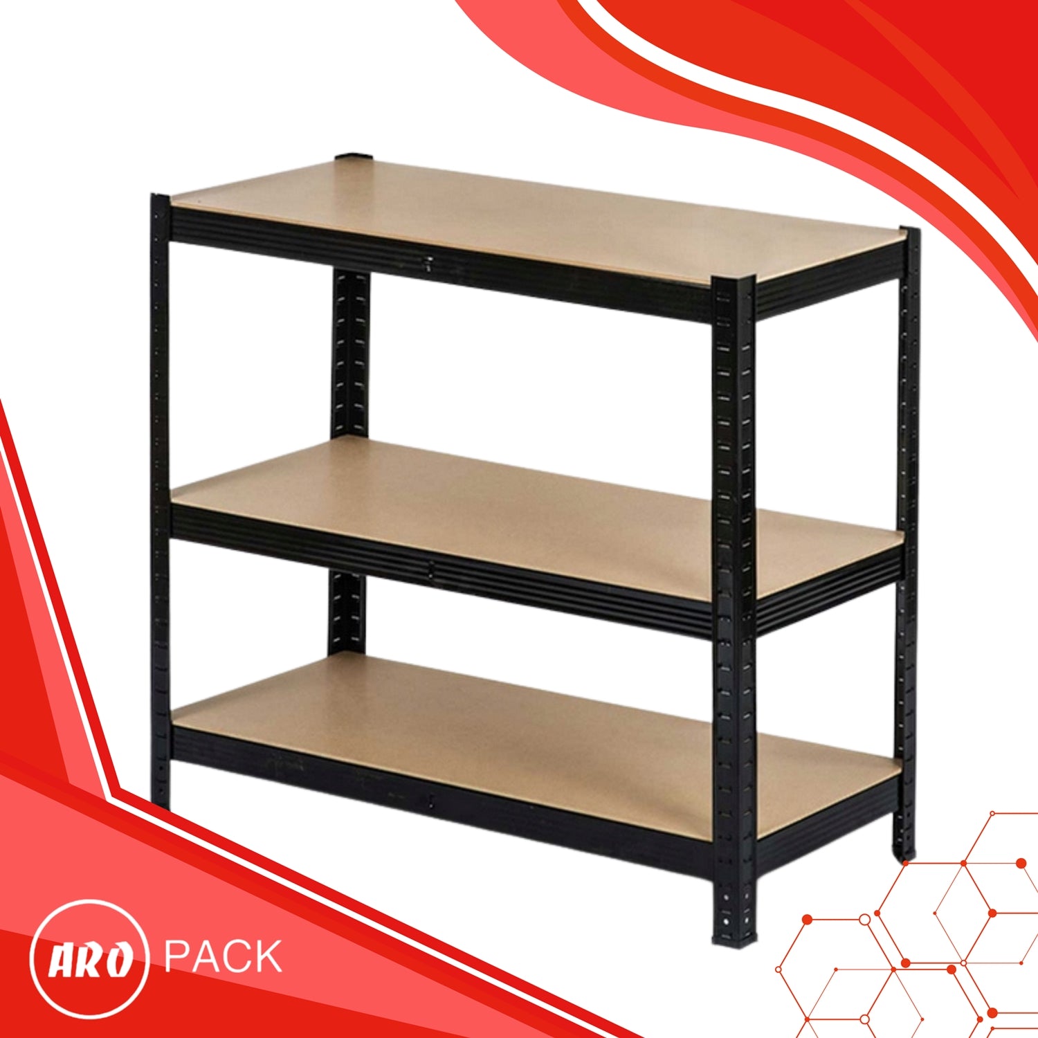 Steel Storage Rack 150cm Black For Garage Basement 5 Shelves Durable Manufacturer code ARO-O1799