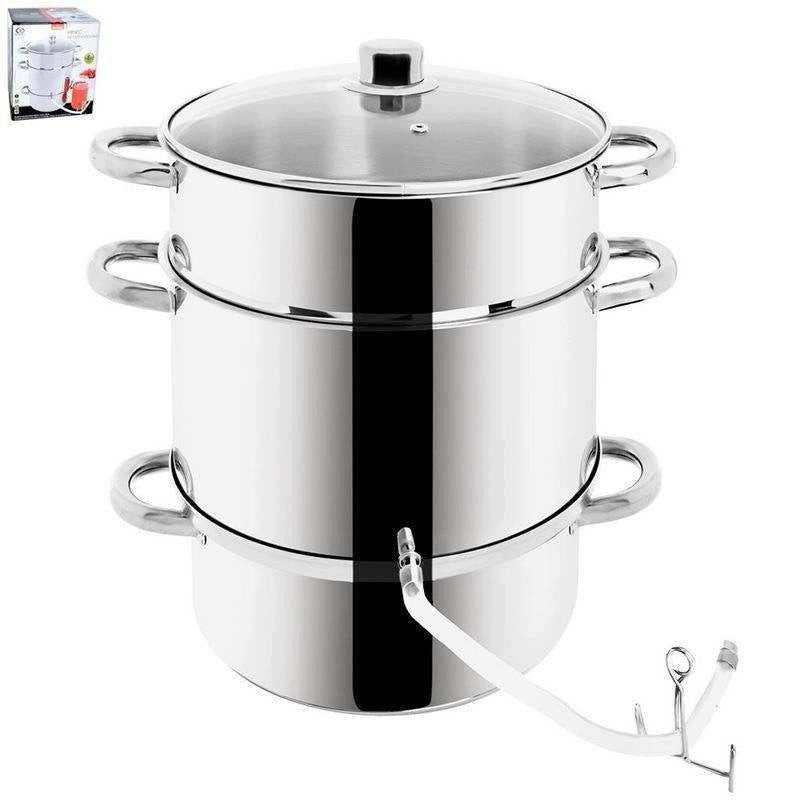 Steel juicer Orion 8 l with jam juice tap for induction