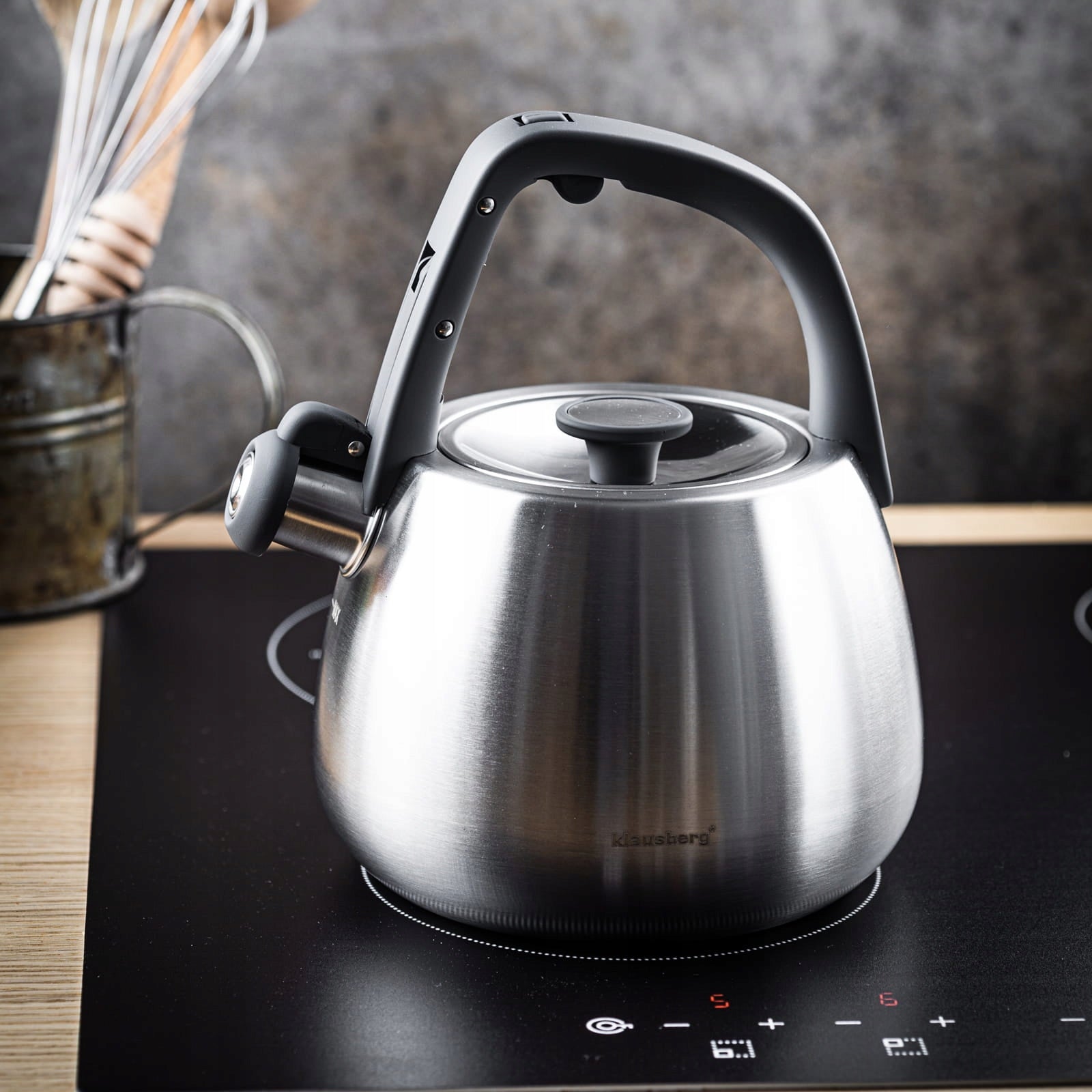 Steel kettle 2.5L gas induction silver satin KLAUSBERG KB-7773 Packaging status original