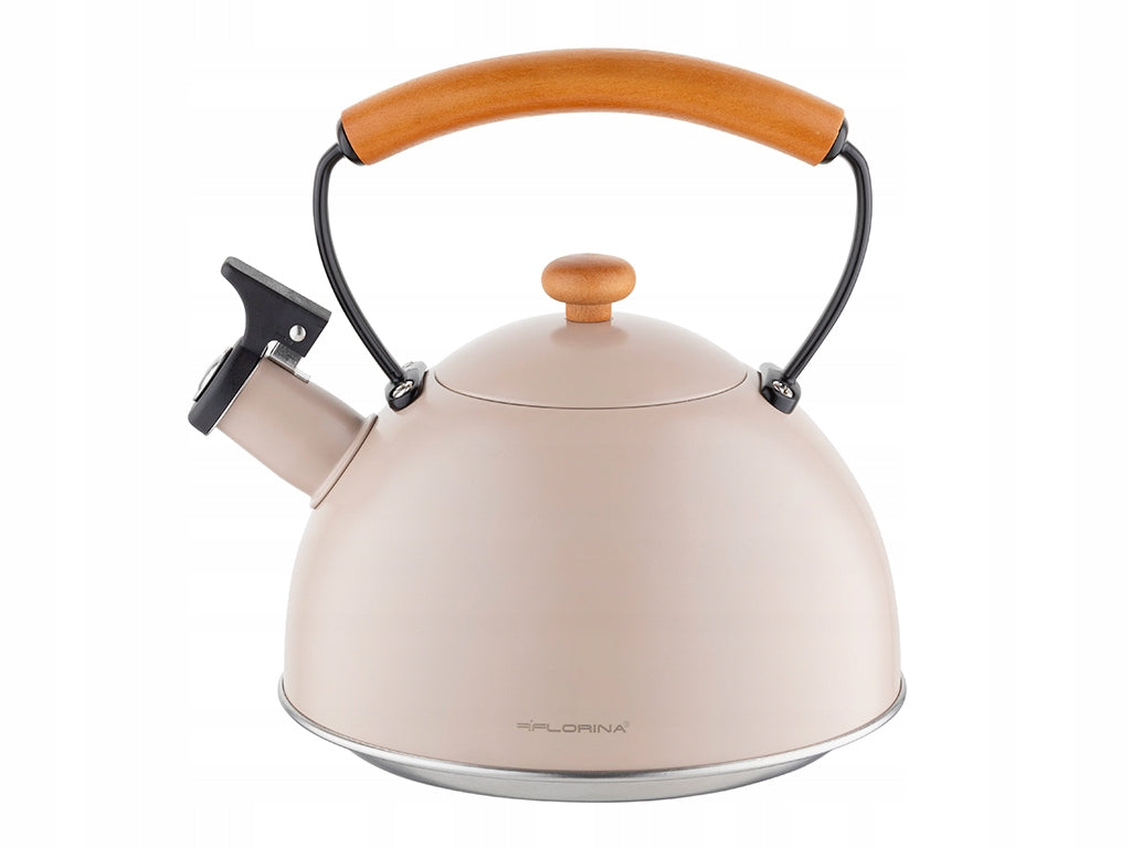 Steel kettle Florina Natura Line 1,8L beige with whistle induction Packaging status original