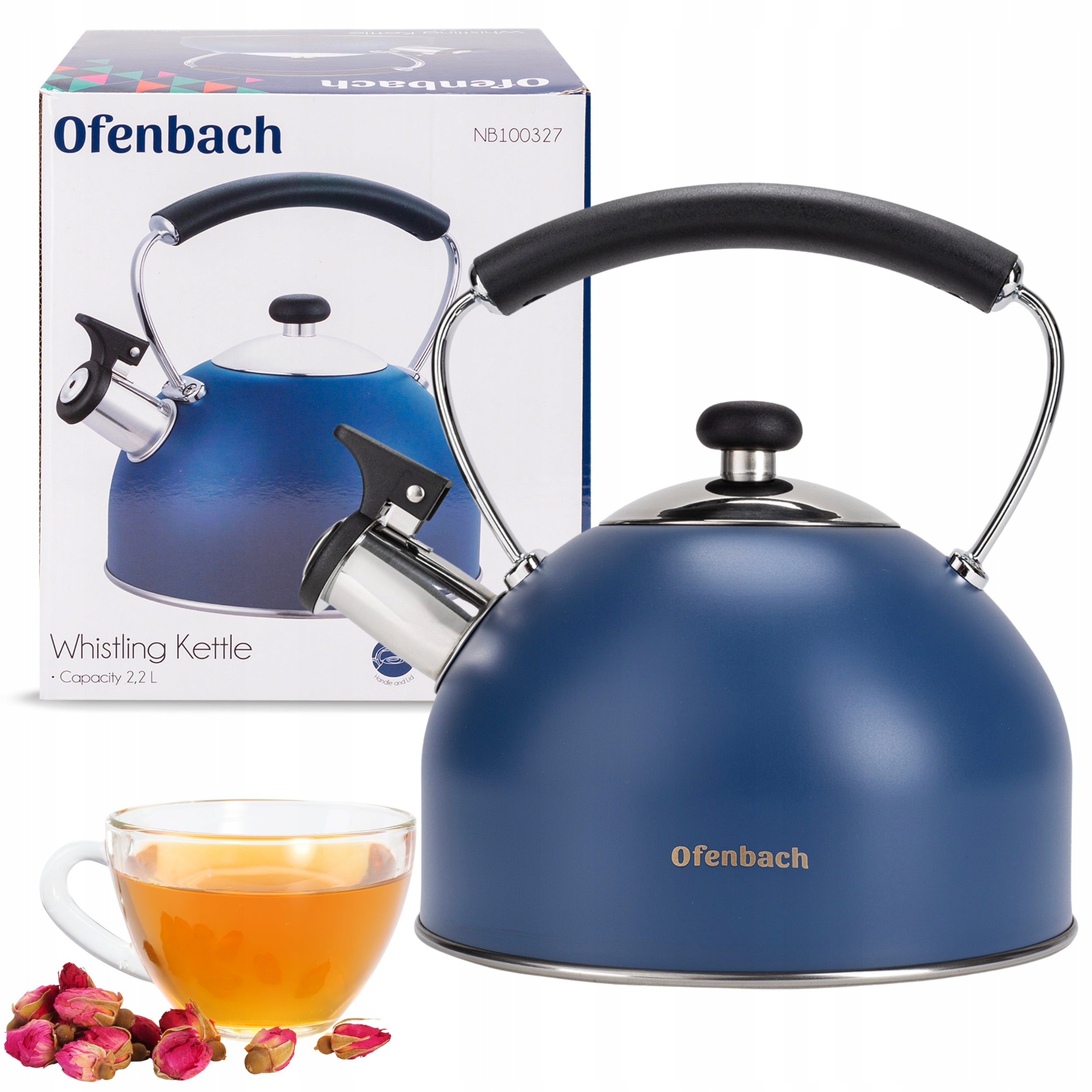 Steel kettle for gas induction MODERN DESIGN 2.2L OFENBACH Packaging status original