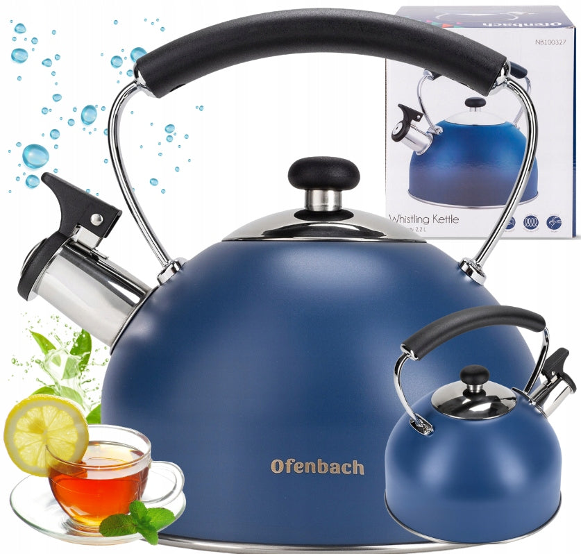 Steel kettle for gas induction MODERN DESIGN 2.2L OFENBACH