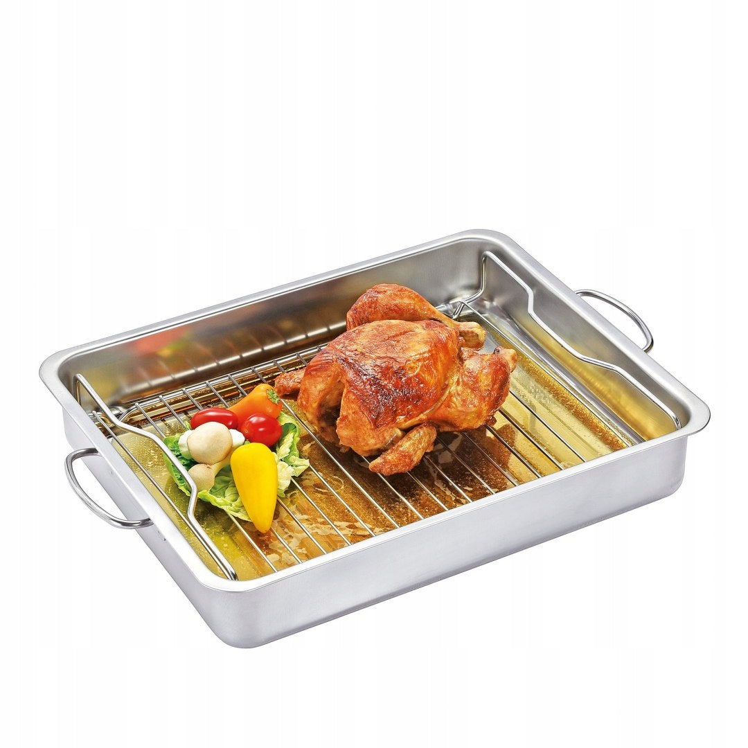 Steel pan with grate KUCHENPROFI 34 x 24 x 5,5 cm