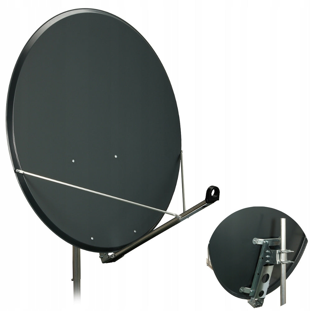 Steel satellite antenna 100cm FAMAVAL TRX-EL canopy HD 4K graphite