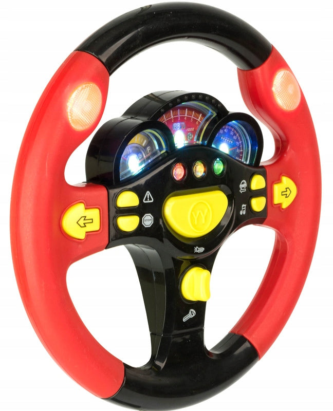 Steering wheel Speaking in Polish interactive Lights up car driving simulator Packaging status original